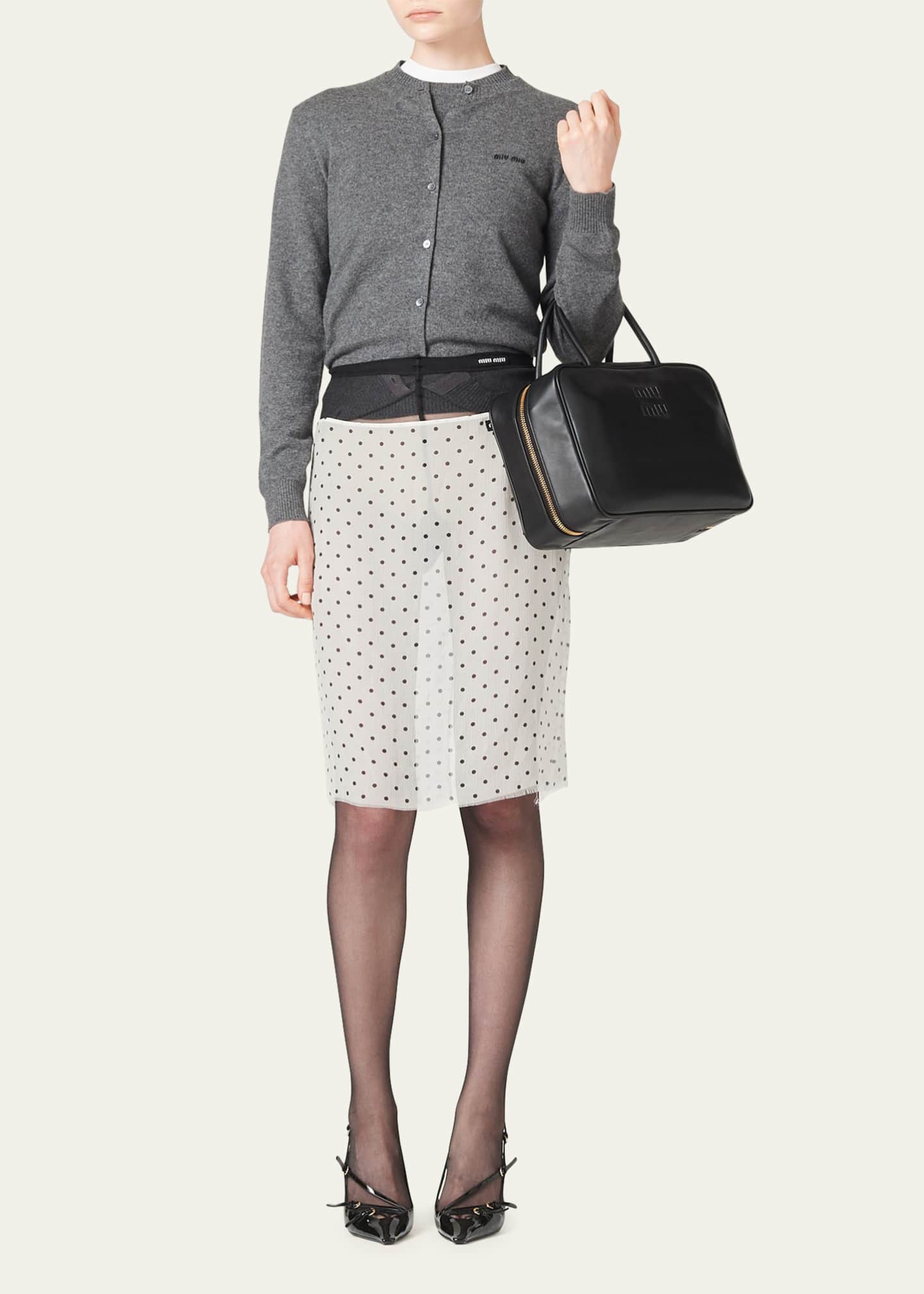 Miu Miu Polka-Dot Chiffon Skirt Image 2 of 5