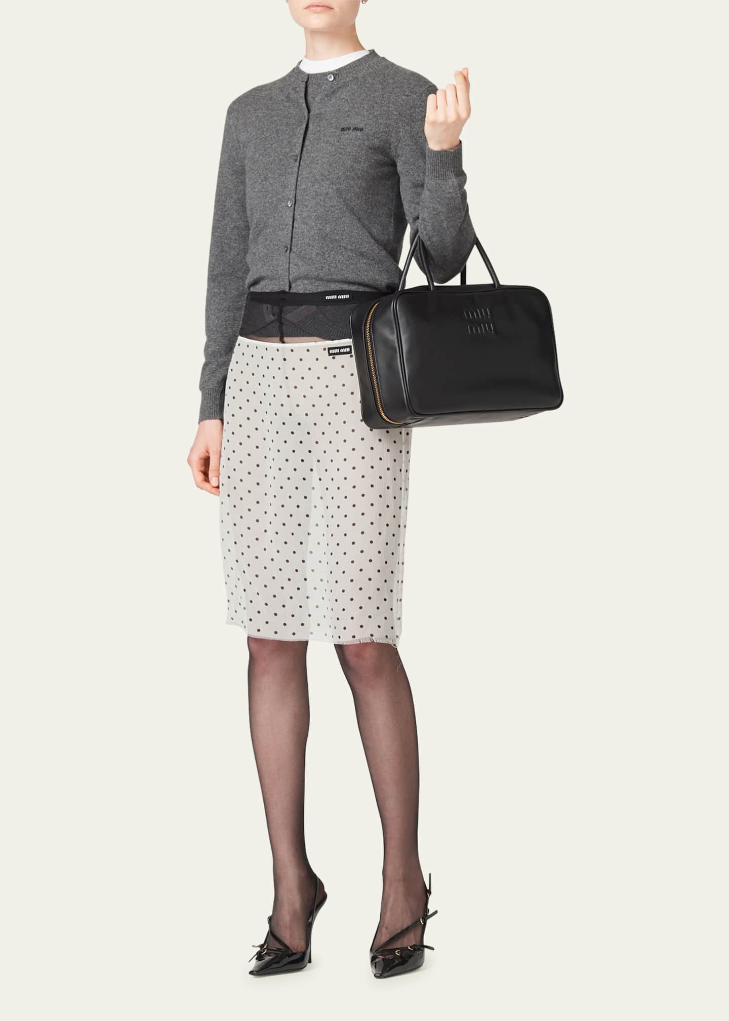 Miu Miu Polka-Dot Chiffon Skirt Image 4 of 5