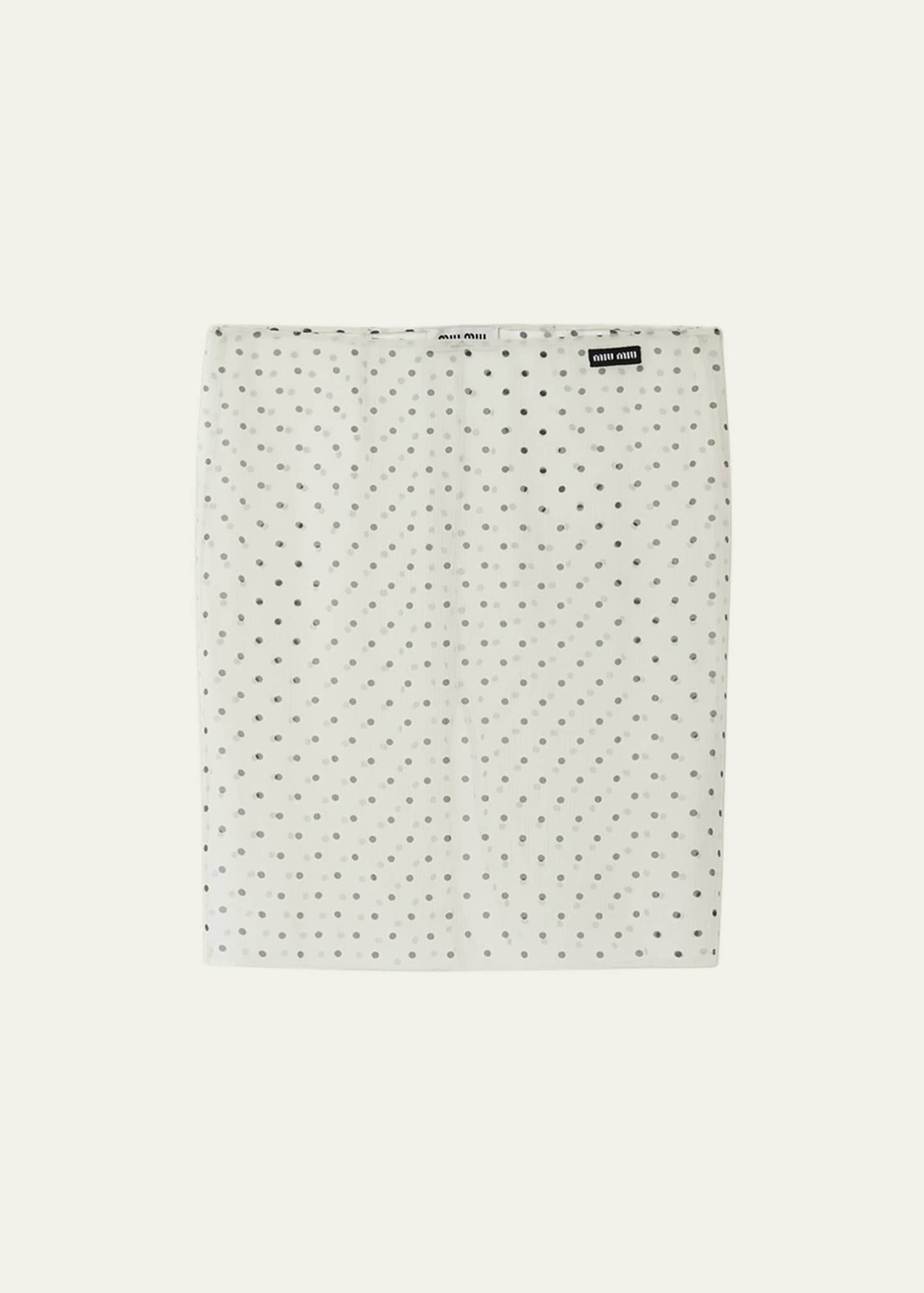 Miu Miu Polka-Dot Chiffon Skirt Image 1 of 5