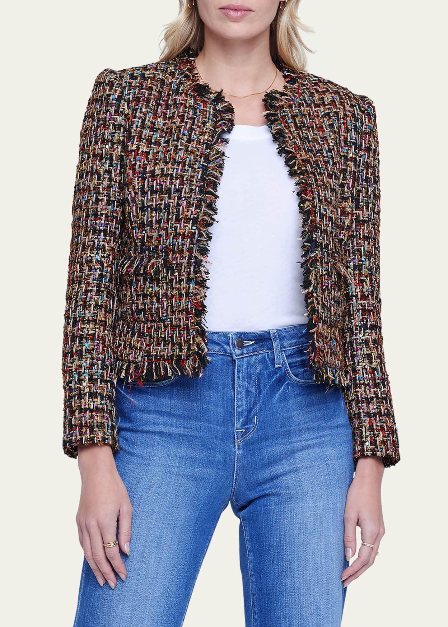 L'Agence Angelina Multicolor Tweed Jacket - Bergdorf Goodman