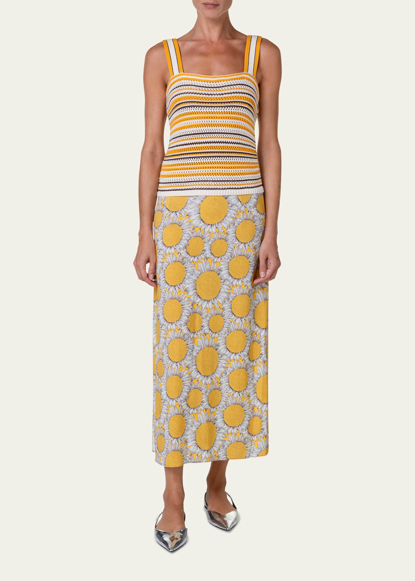 Akris punto MixedMedia Crochet Dress Bergdorf Goodman