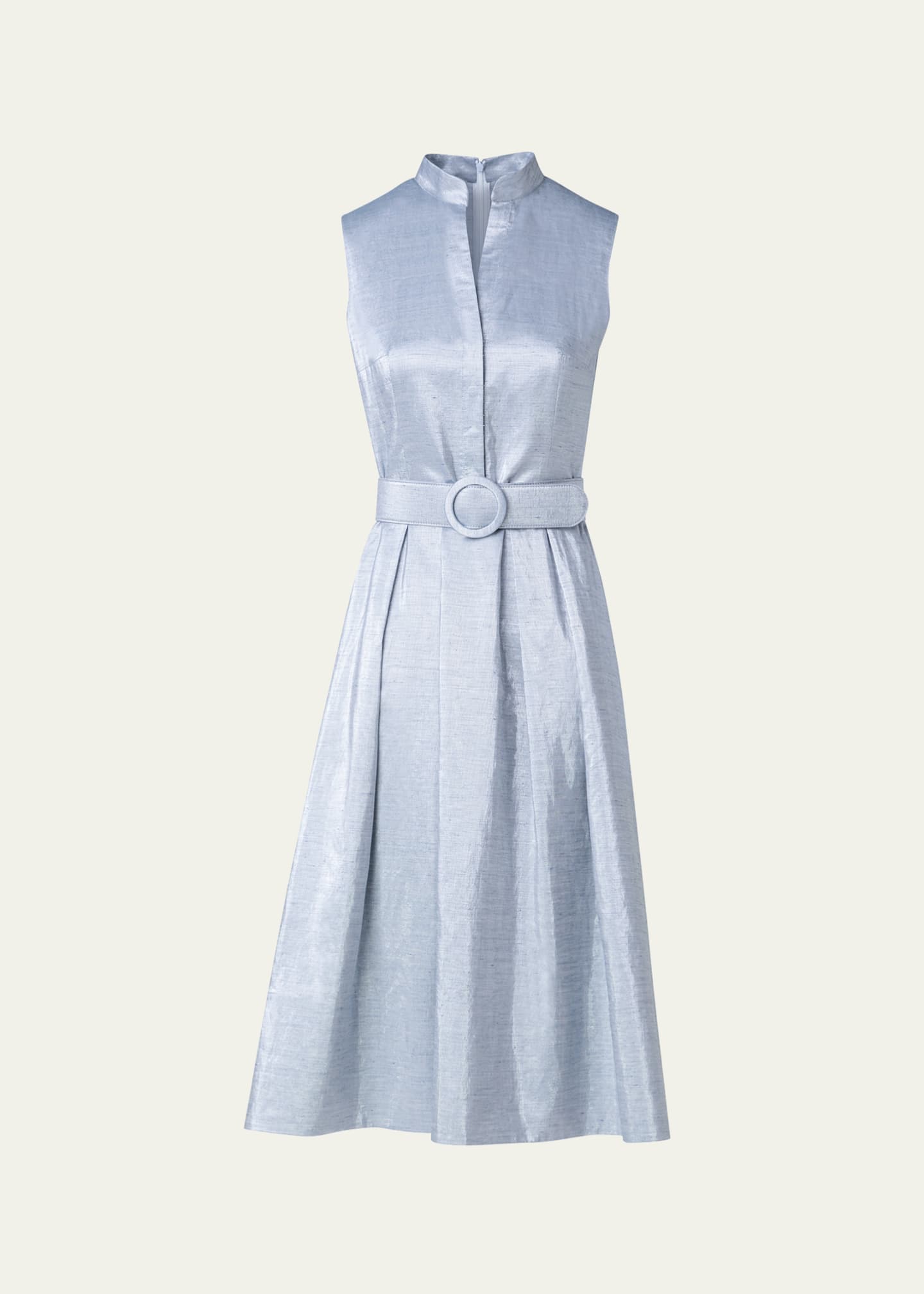 Akris punto Metallic Cotton Belted Midi Dress - Bergdorf Goodman