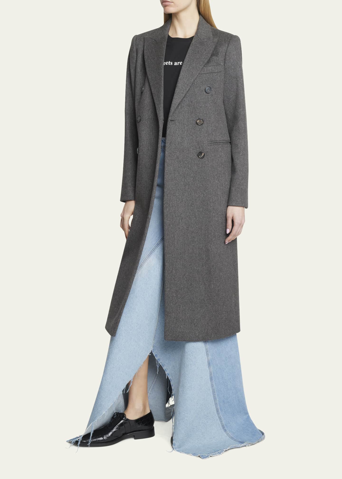 Victoria Beckham Women's Double-Breasted Tailored Slim Wool Coat