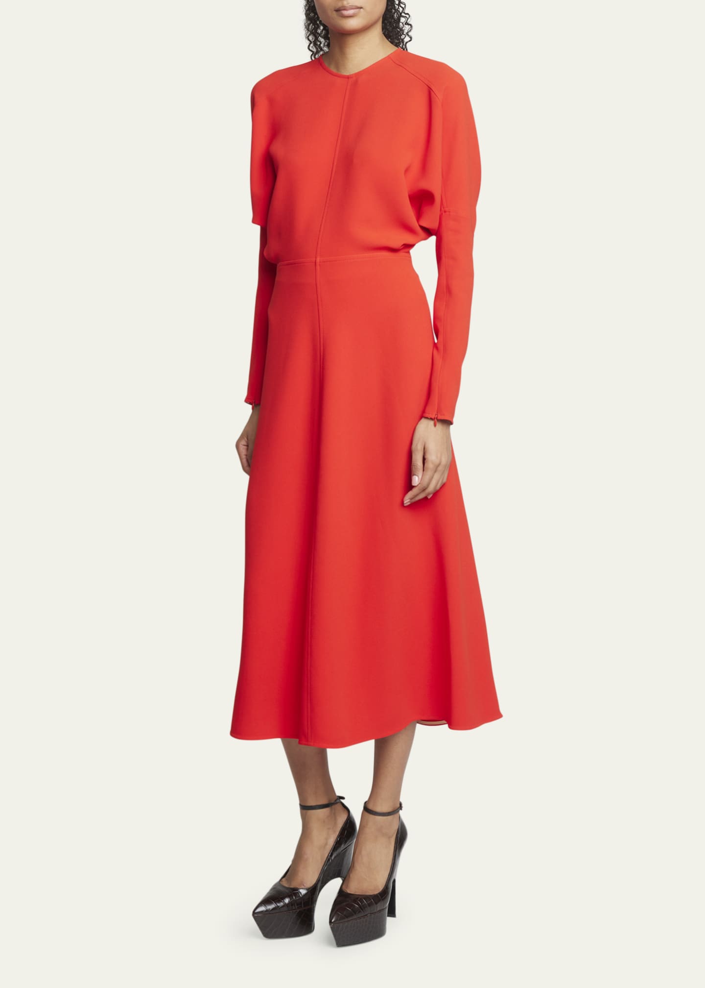 Victoria Beckham Dolman-Sleeve Midi Dress - Bergdorf Goodman