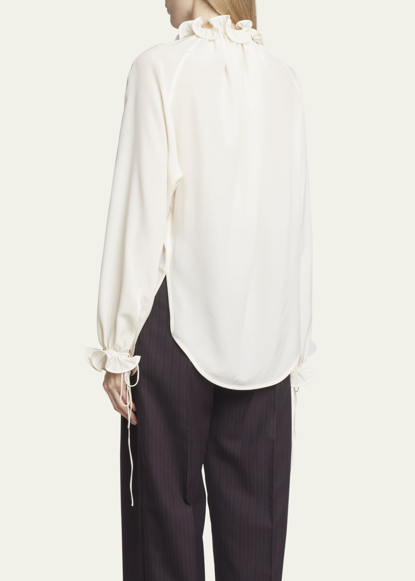victoria beckham silk tie neck blouse