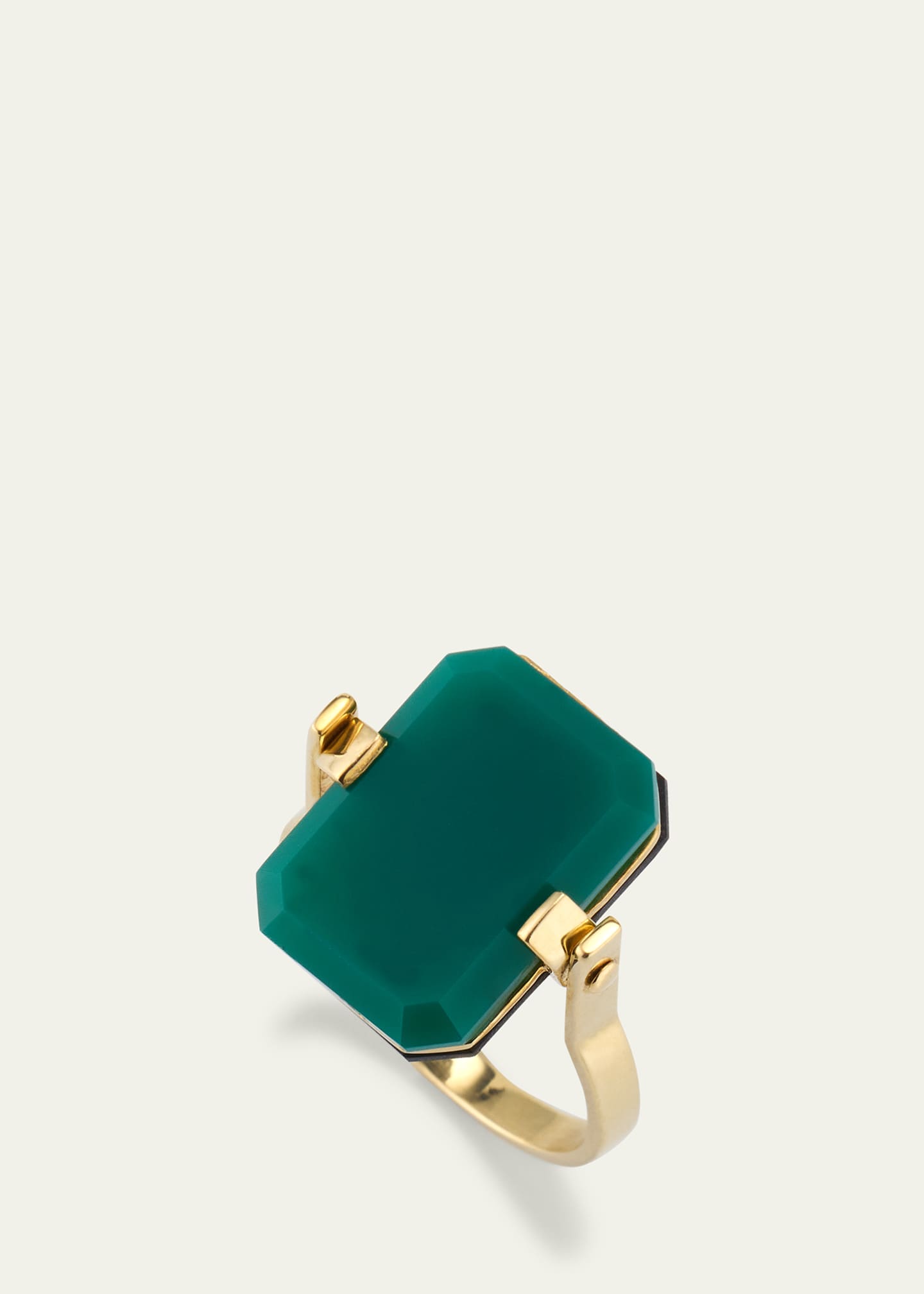 Aliita Deco Sandwich Turning Black and Green Agate Ring Image 5 of 5