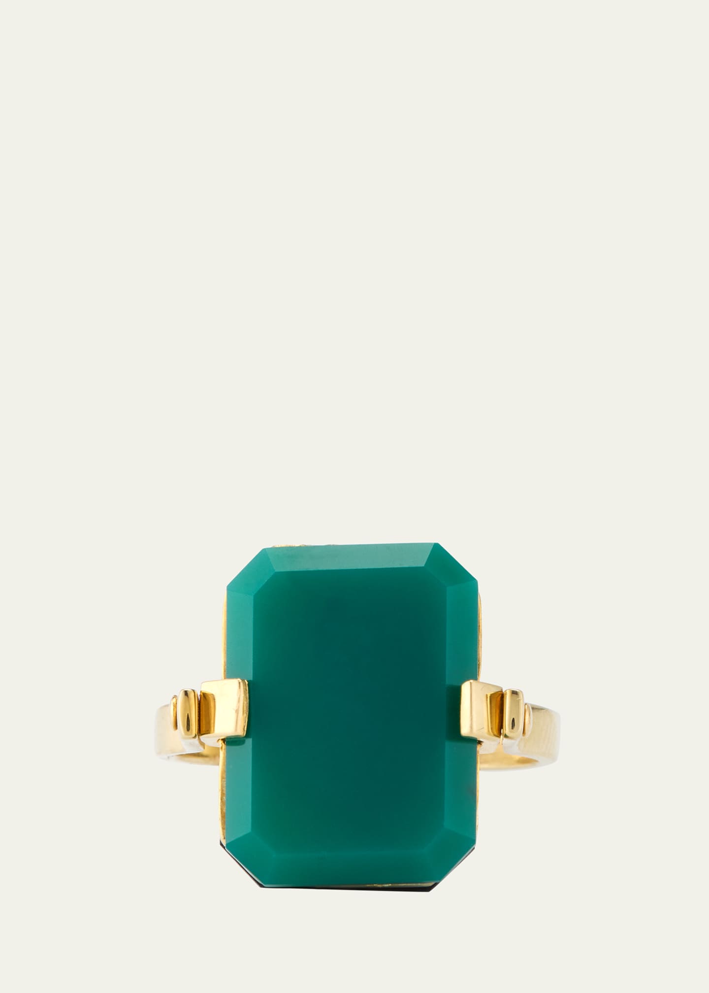 Aliita Deco Sandwich Turning Black and Green Agate Ring Image 1 of 5