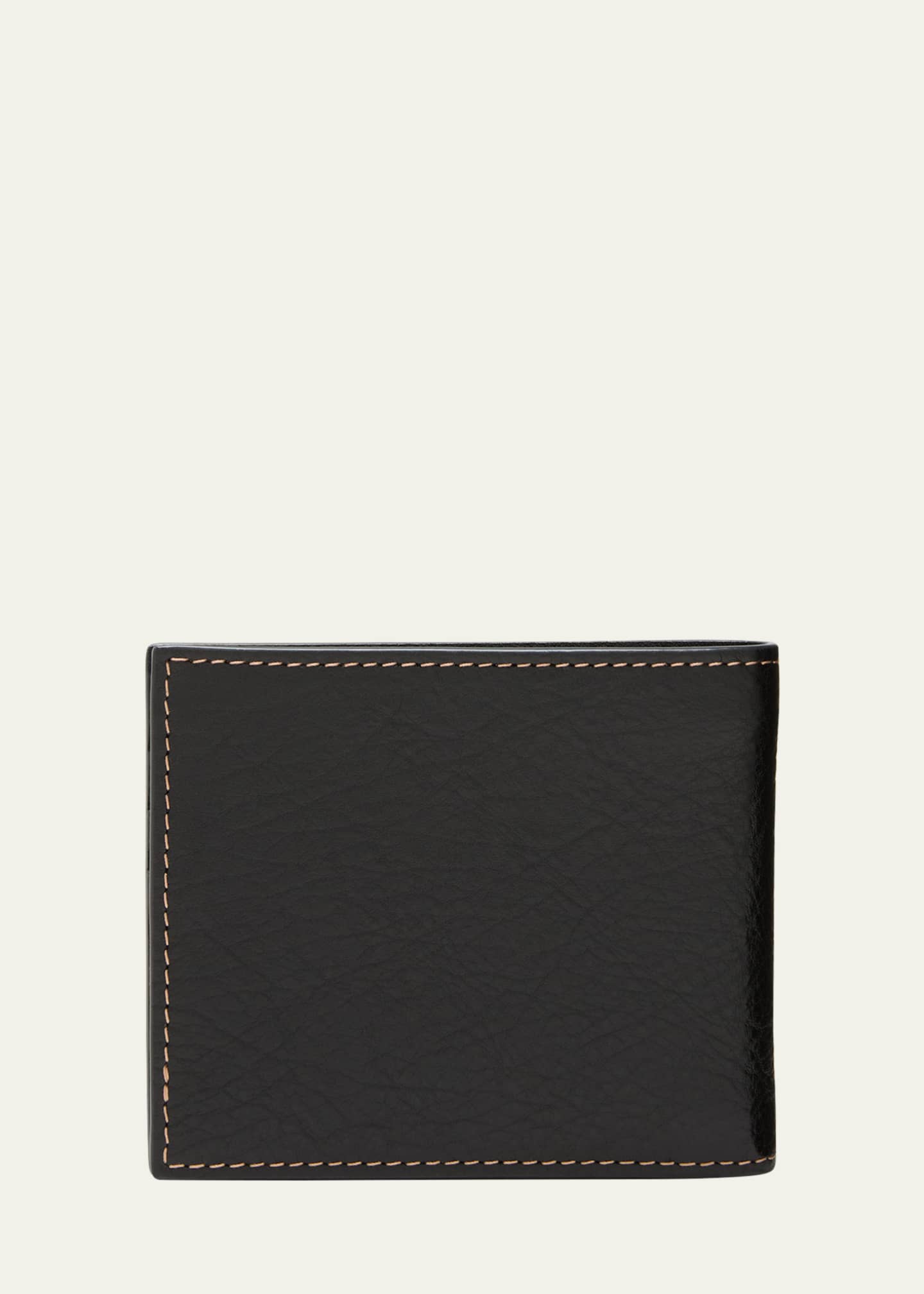 Wallet with Bill Clip Black Grained Calfskin with CD Icon