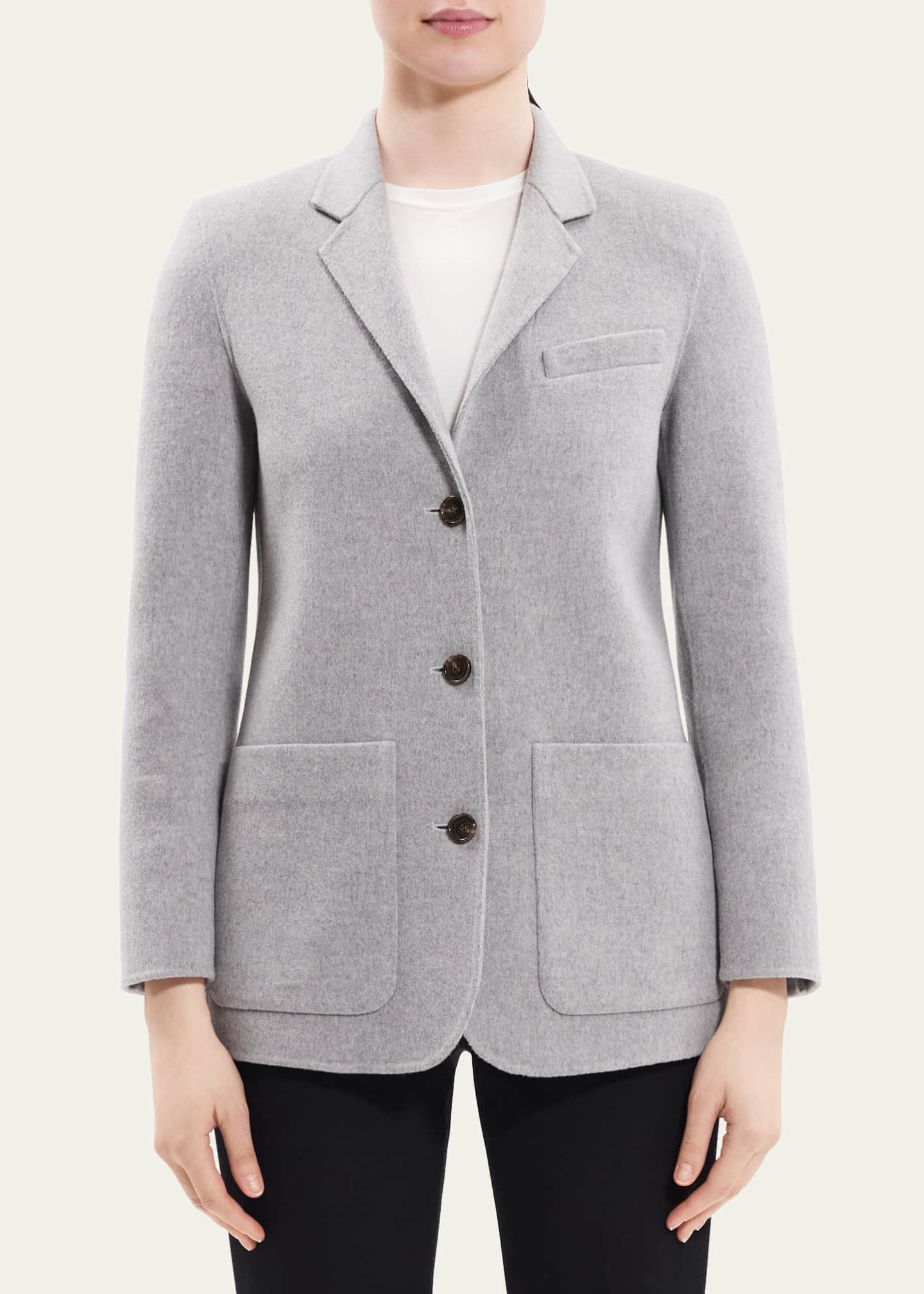 Theory New Divide Wool Cashmere Elbow Patch Jacket Bergdorf Goodman