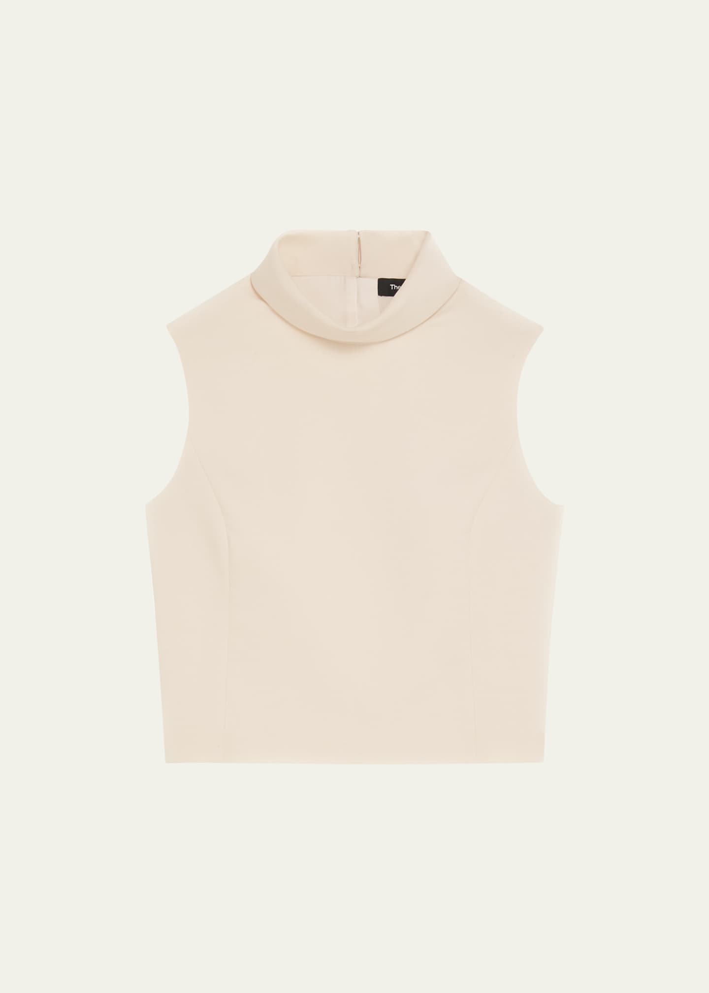 Theory Sleeveless Rolled-Neck Tailored Crop Top - Bergdorf Goodman
