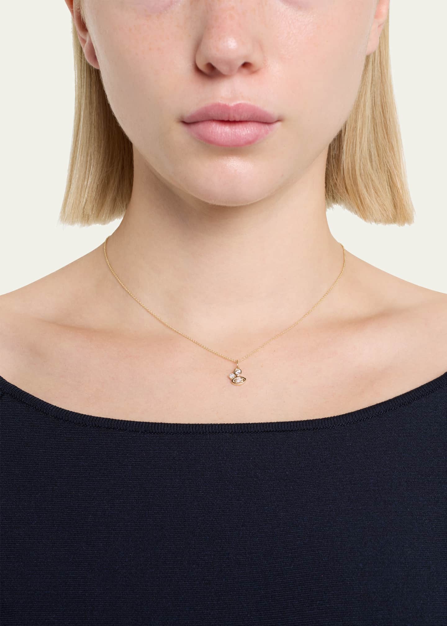 Sydney Evan Diamond Marquise Eye Cluster Charm Necklace Image 2 of 4