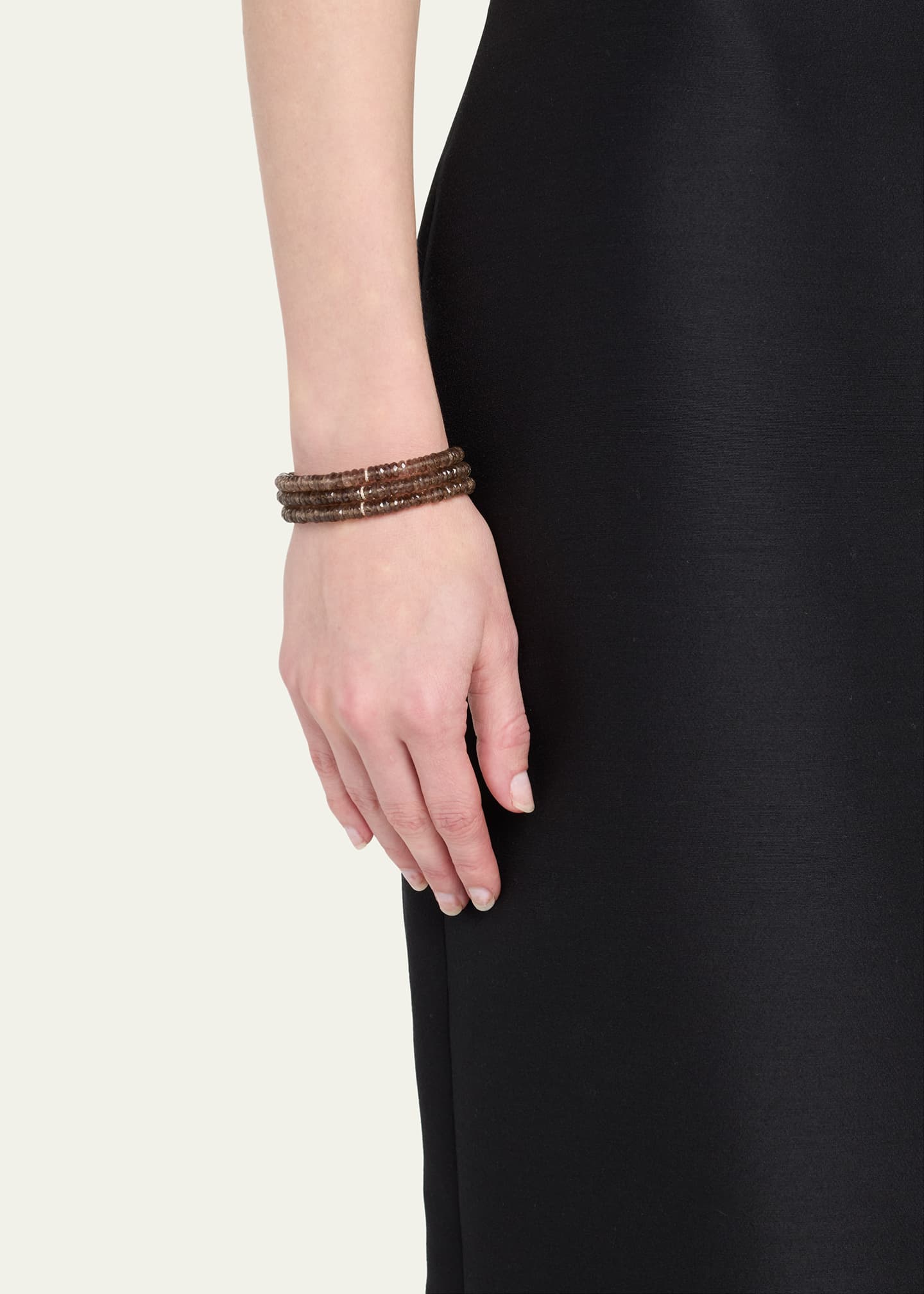 Sydney Evan Diamond Rondelle & Faceted Smokey Topaz Bead Bracelet Image 2 of 5