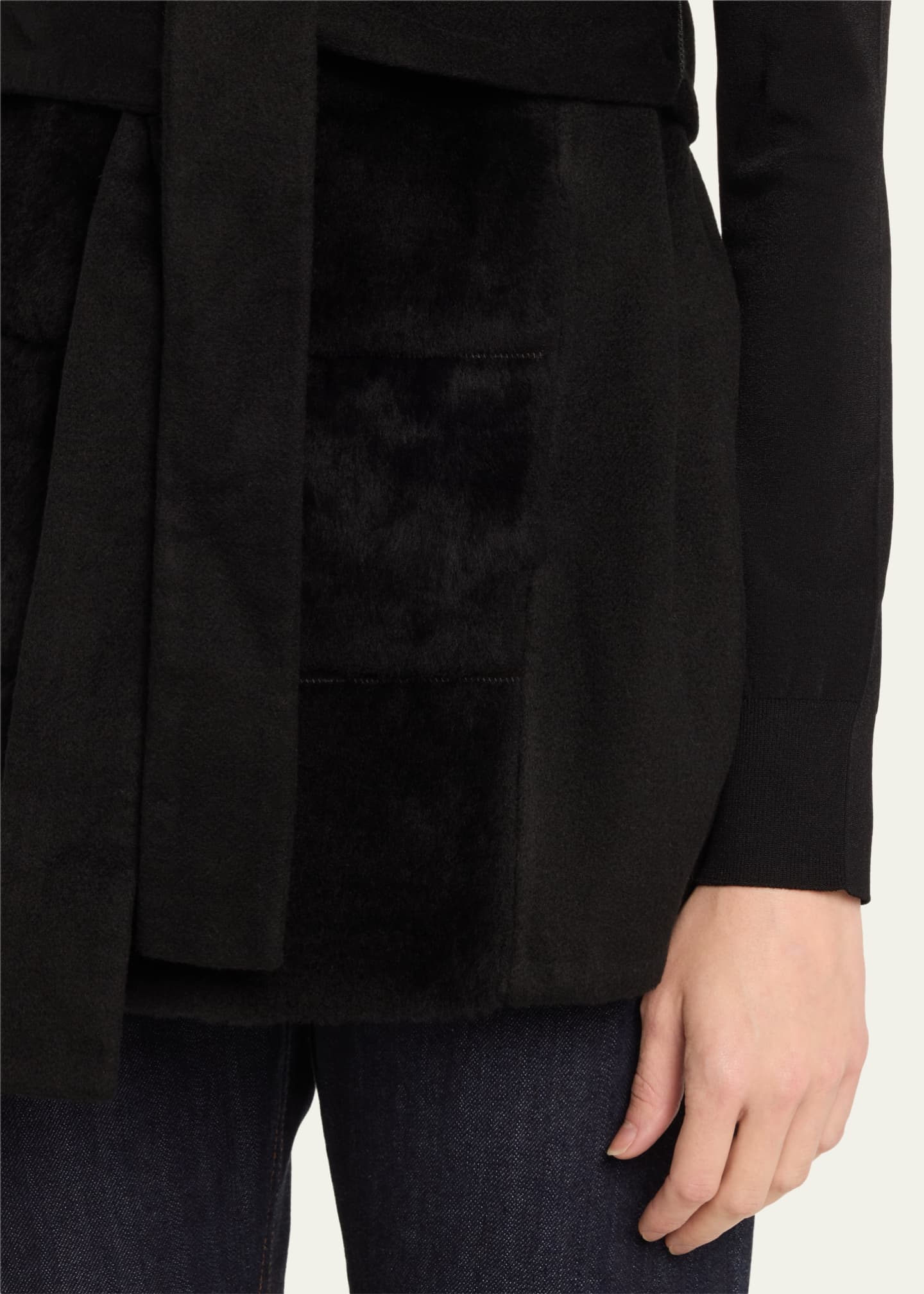 Gorski Reversible Shearling Vest with Belt Image 5 of 5