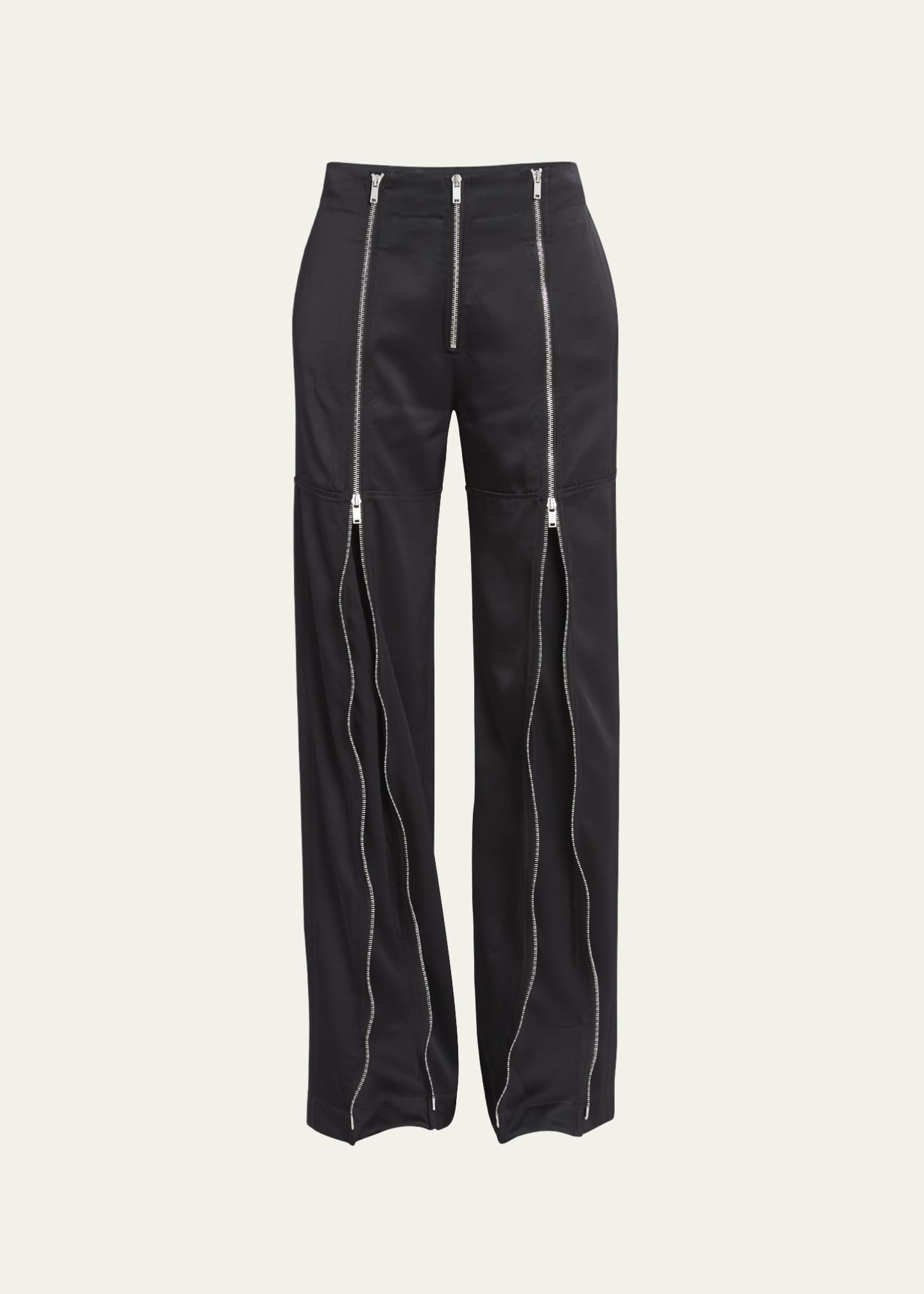Jil Sander Straight-Leg Trousers with Zip Detail - Bergdorf Goodman