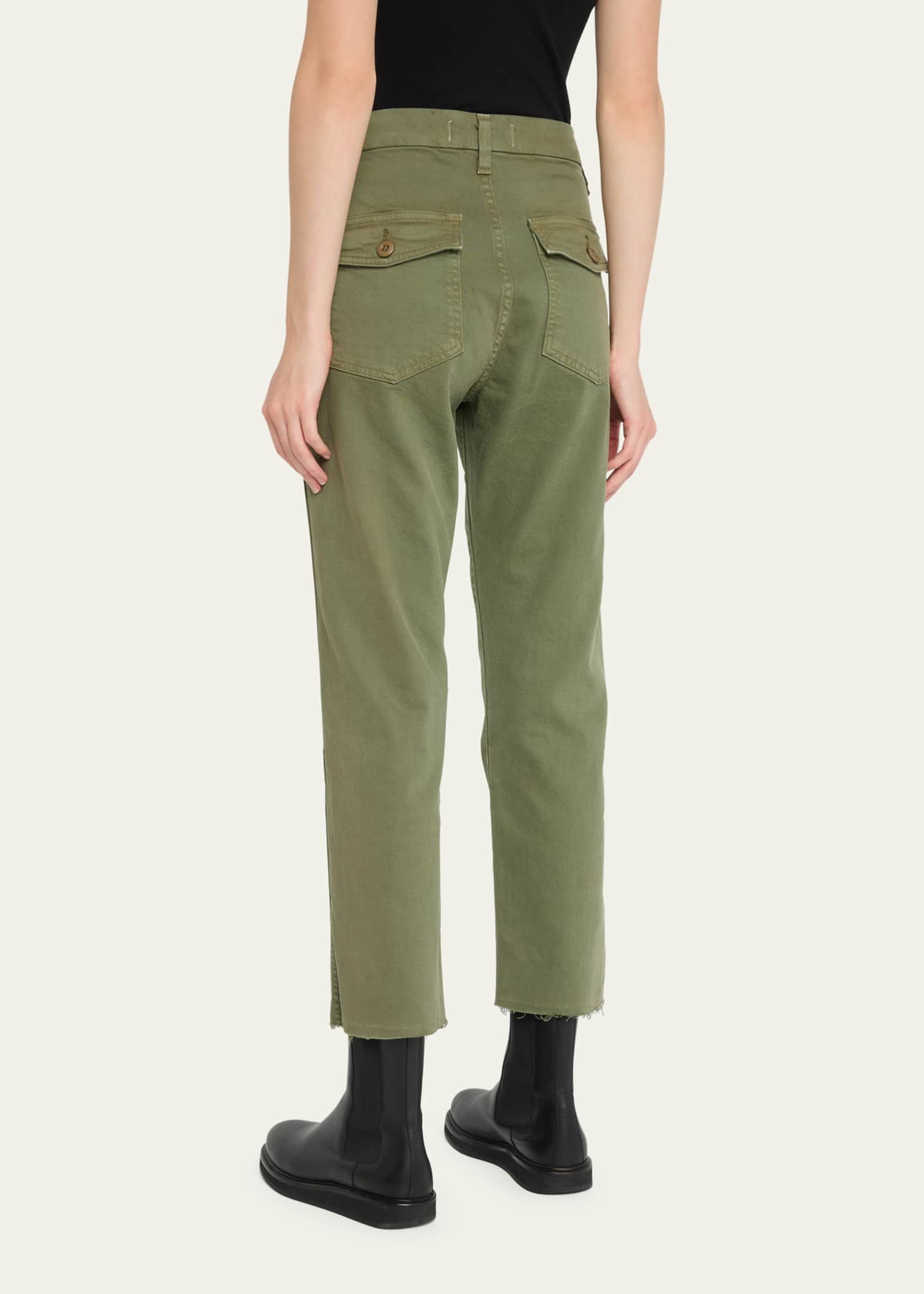 AMO Denim Easy Straight Cropped Army Trousers Image 3 of 5