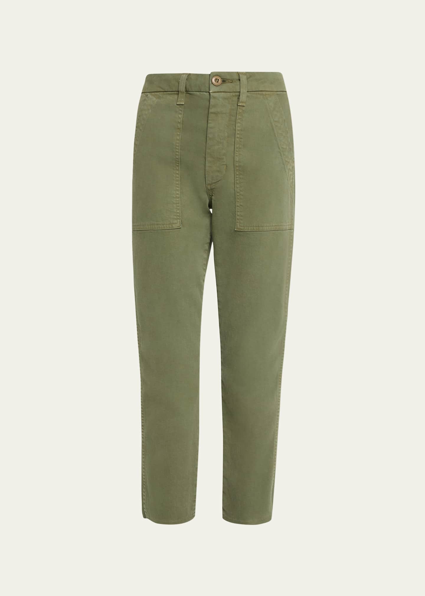 AMO Denim Easy Straight Cropped Army Trousers Image 1 of 5