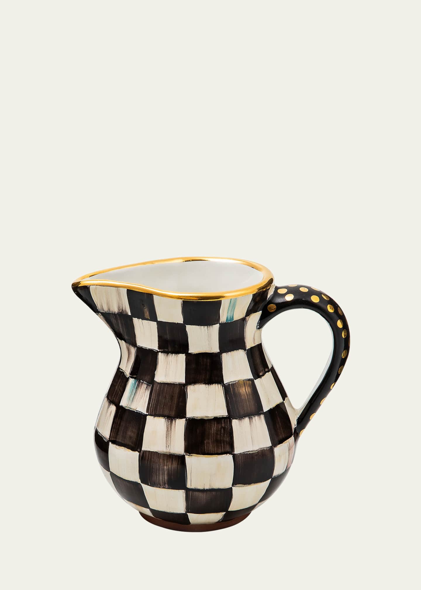 MacKenzie-Childs Courtly Check Portly Pitcher, 52 oz. Image 1 of 2