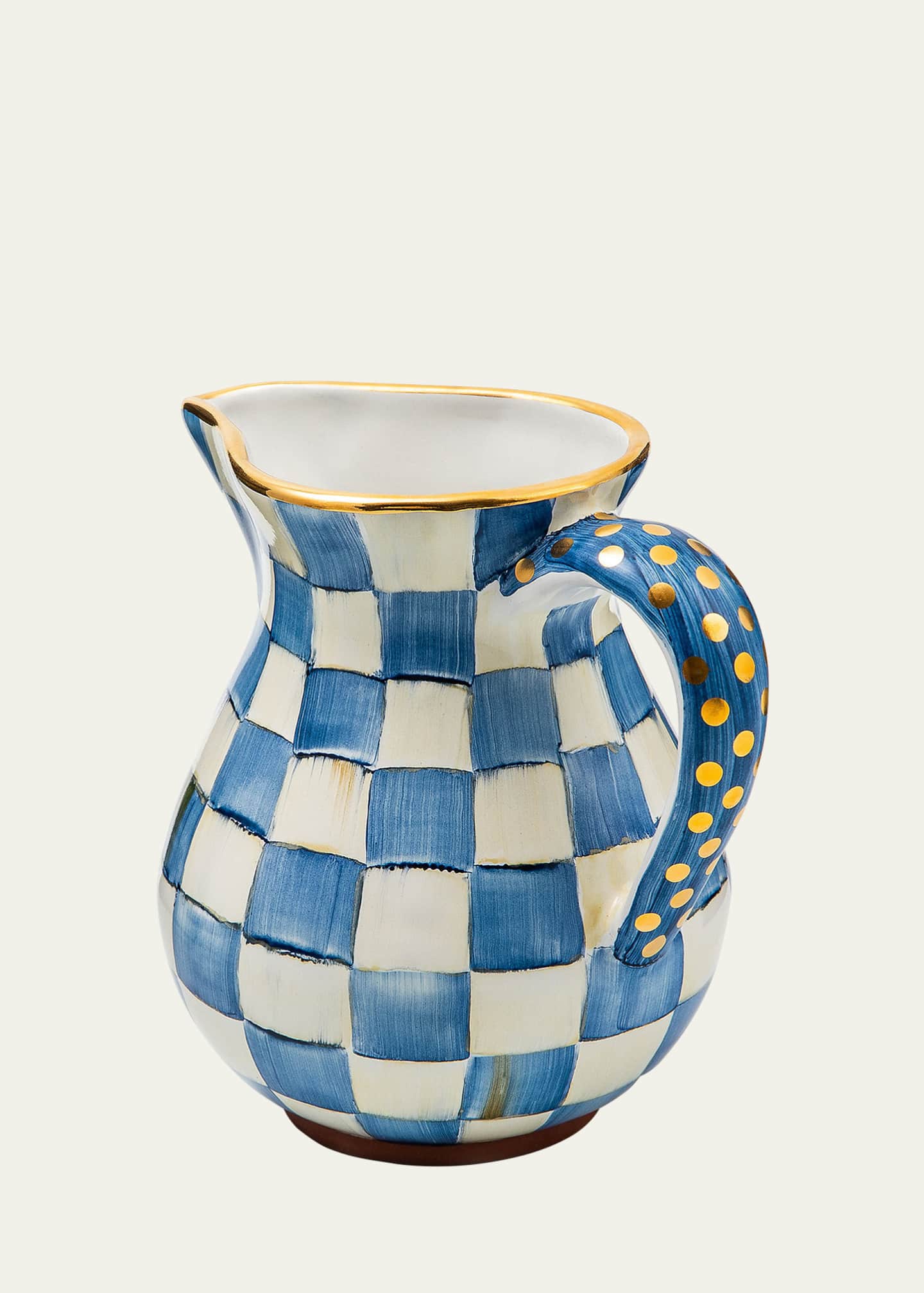 MacKenzie-Childs Royal Check Portly Pitcher, 52 oz. Image 2 of 2