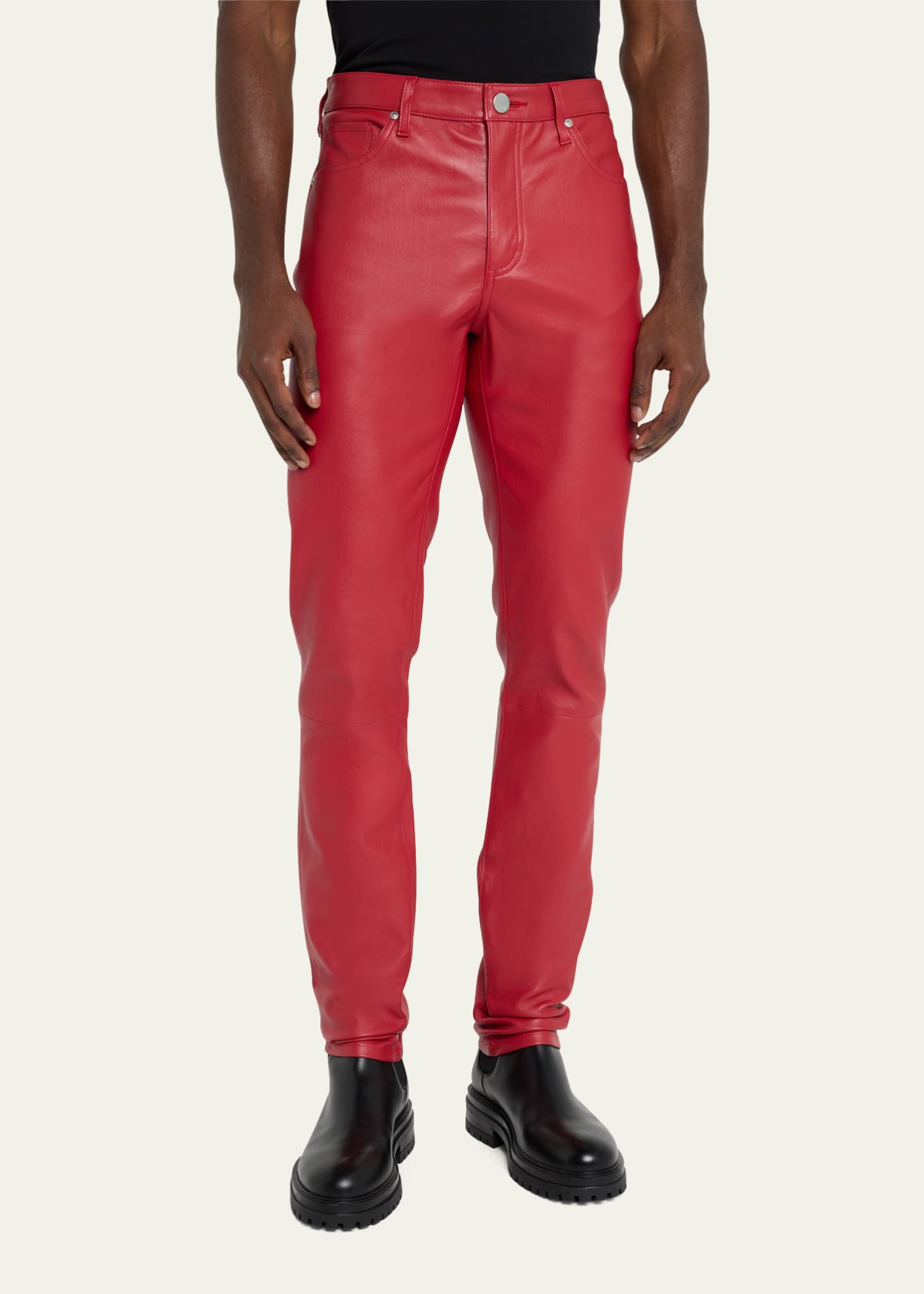 monfrere Men's Greyson Leather Skinny Jeans - Bergdorf Goodman