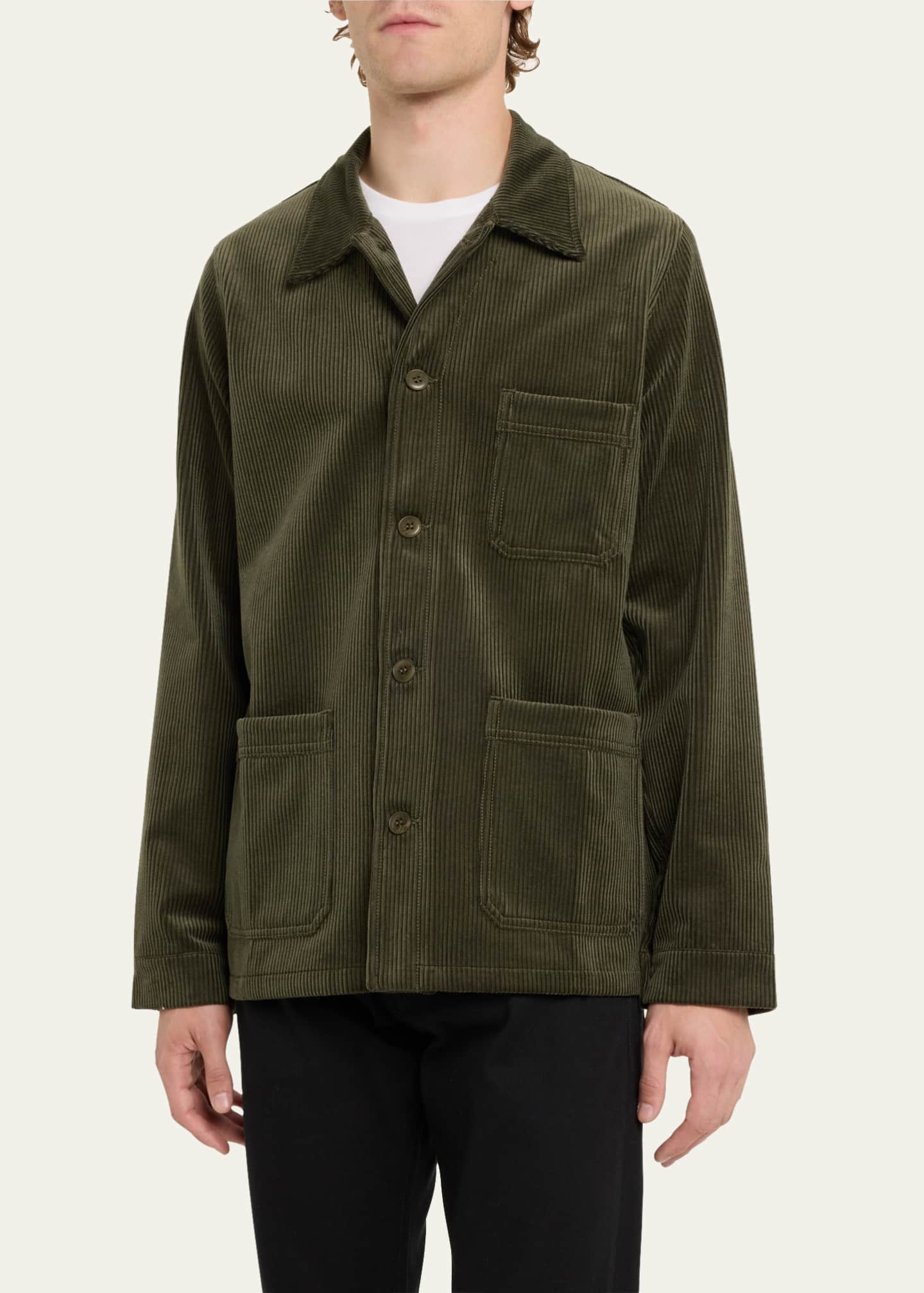 Men's Green Corduroy Chore Jacket