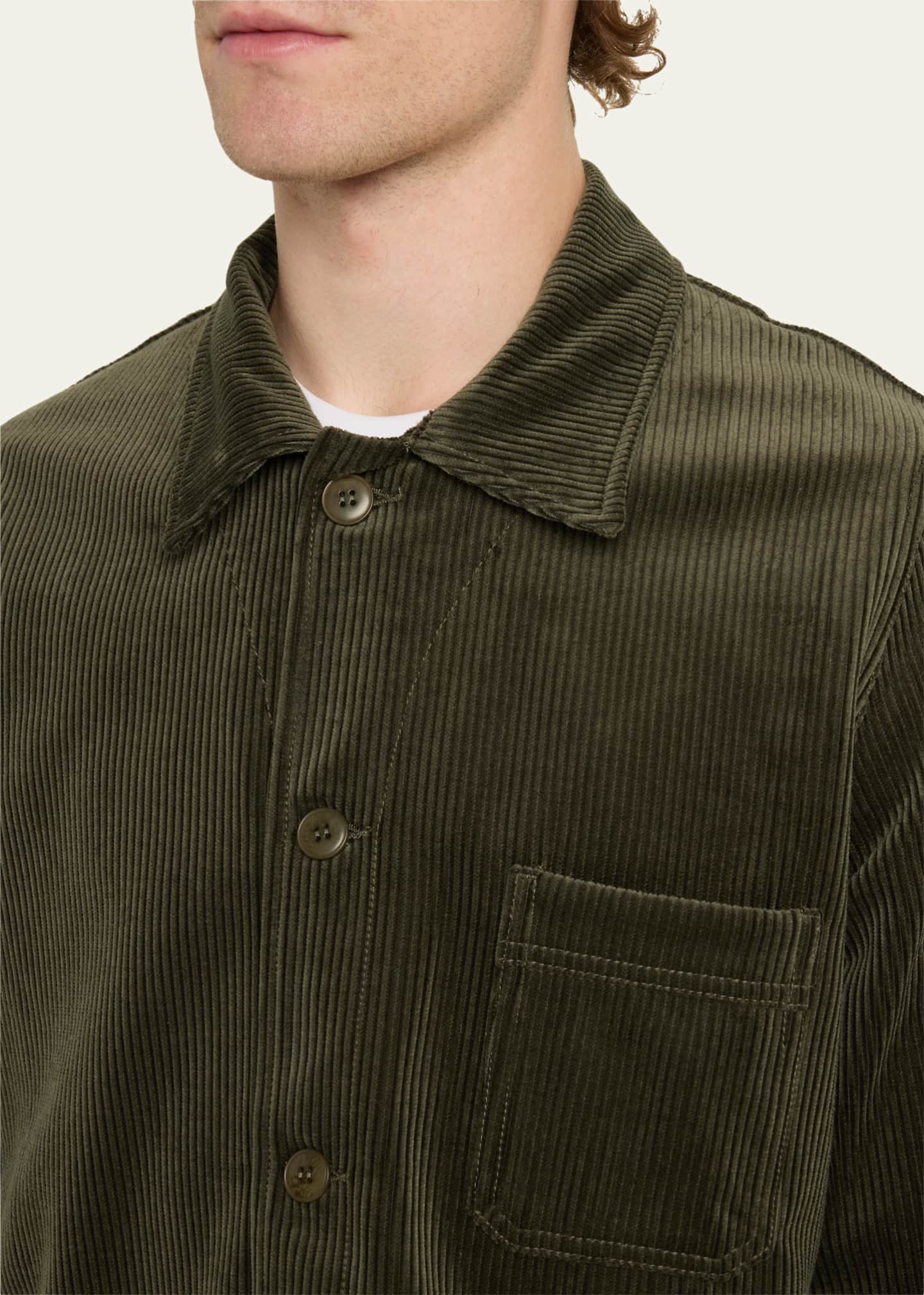 Le Mont St Michel Men's Corduroy French Worker Jacket Bergdorf Goodman