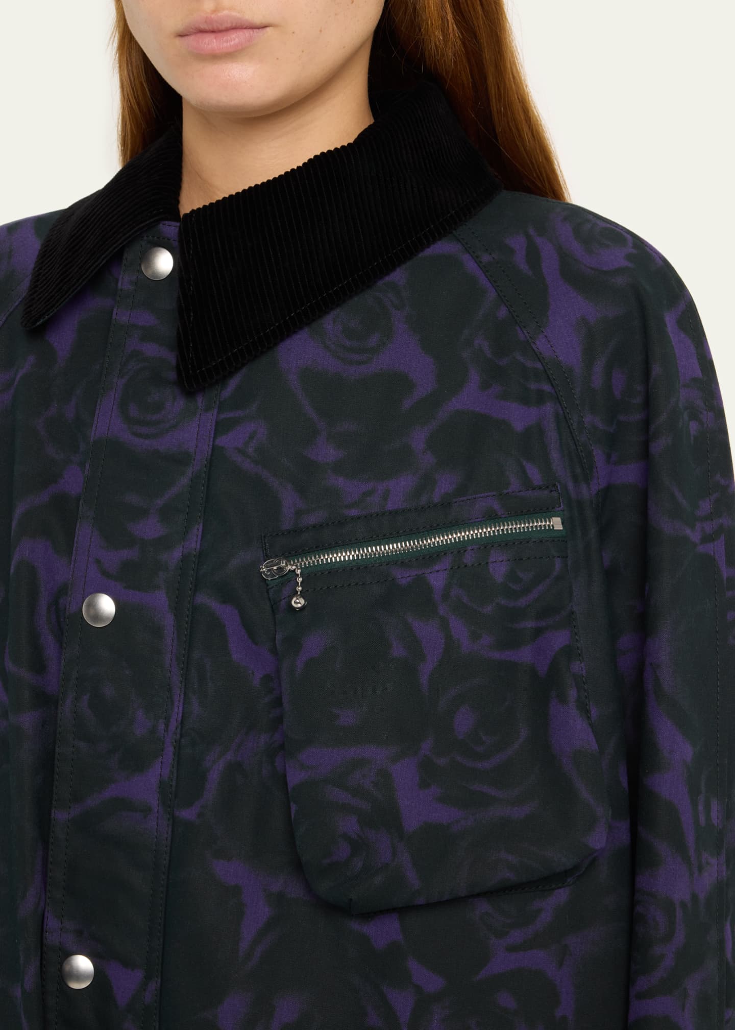 Burberry Rose Print Waxed Cotton Oversized Car Coat Bergdorf Goodman