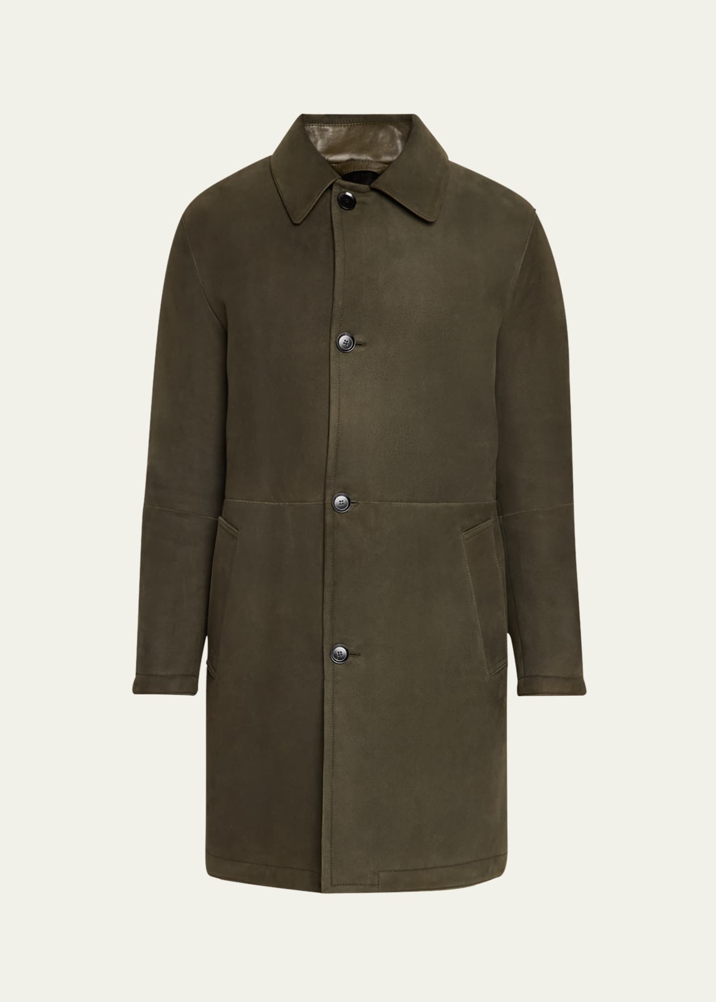Brioni Men's Leather Overcoat Image 1 of 5