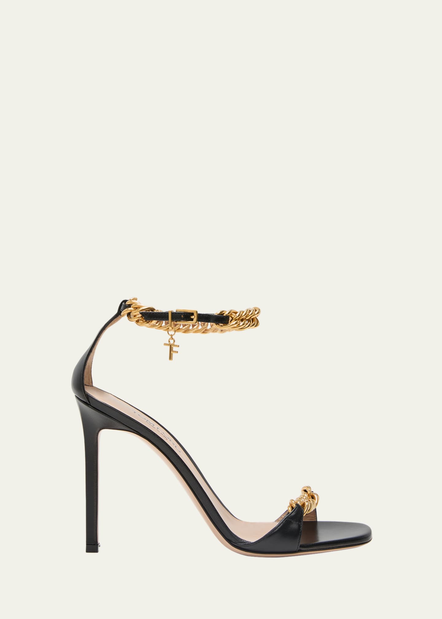 TOM FORD Leather Chain Ankle-Strap Stiletto Sandals - Bergdorf Goodman