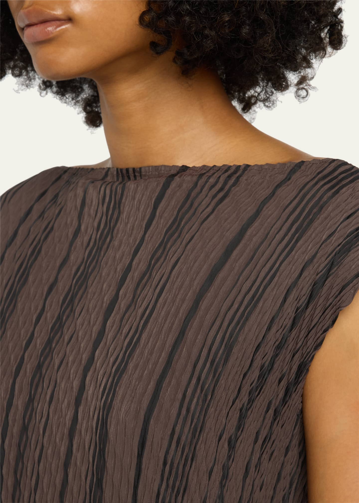 Issey Miyake Rope Stripe Pleats Body-Con Midi Dress - Bergdorf Goodman