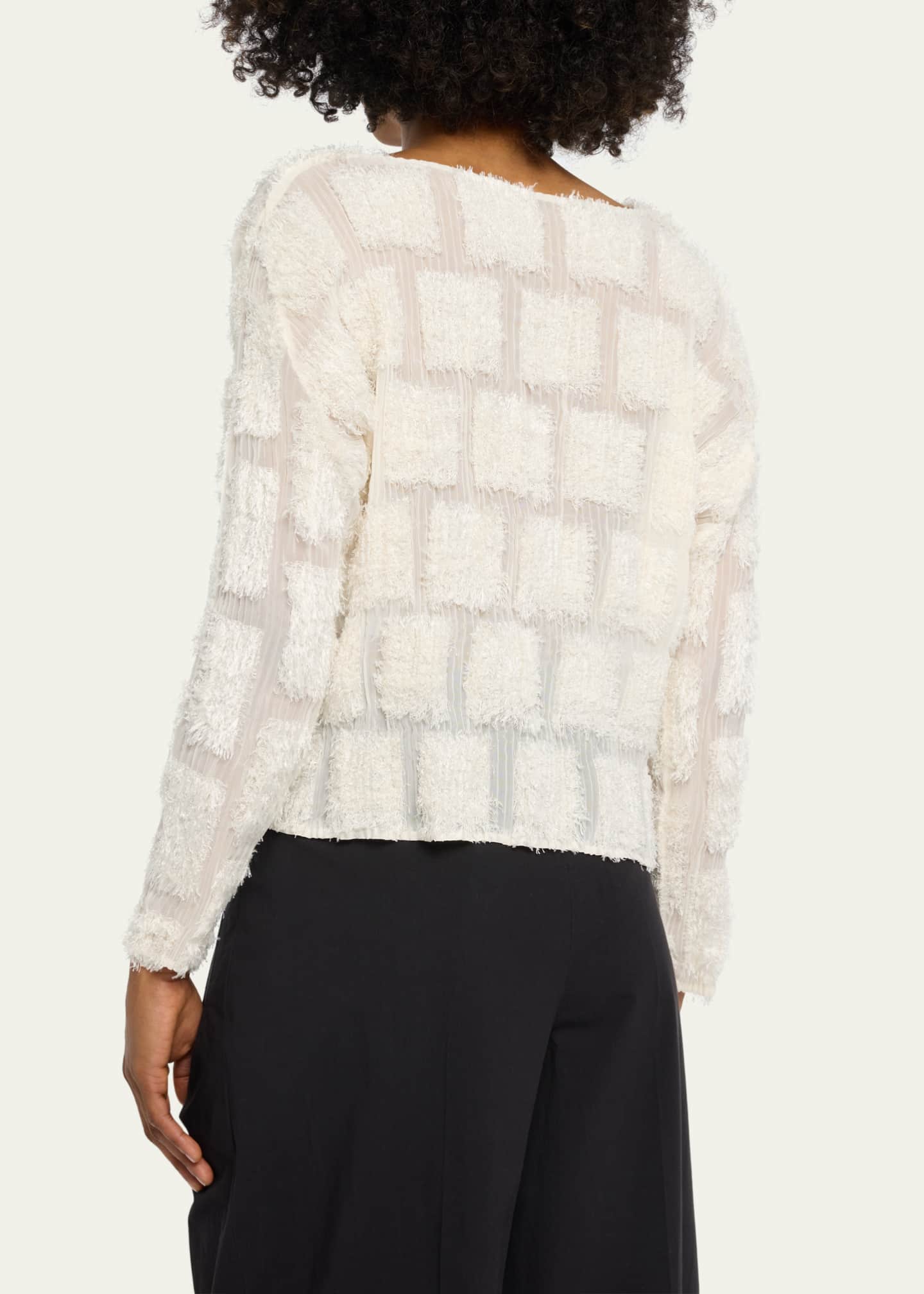 Issey Miyake Fuzzy Pleats Sweater Bergdorf Goodman
