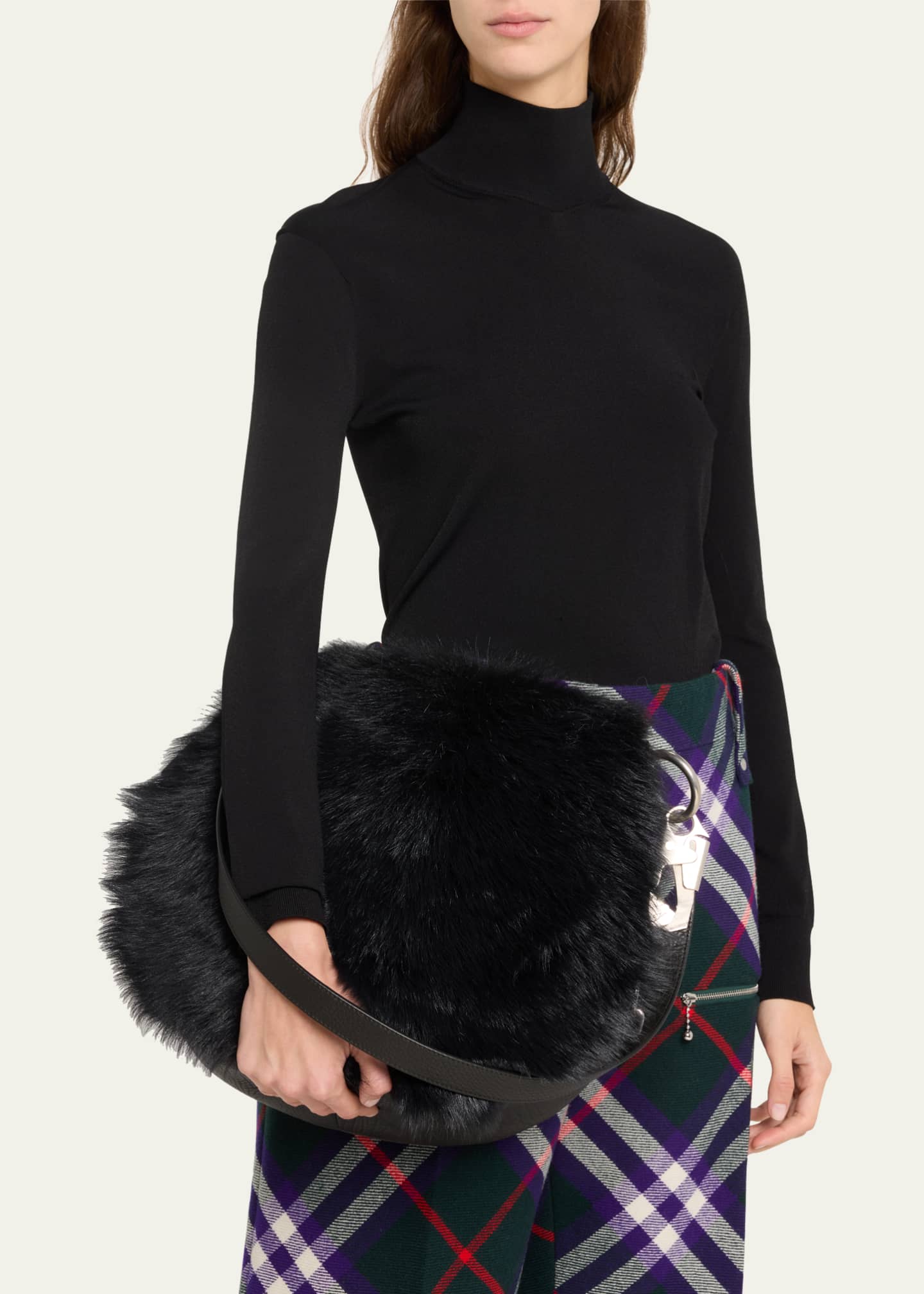 Burberry Knight Medium Shearling Shoulder Bag Bergdorf Goodman