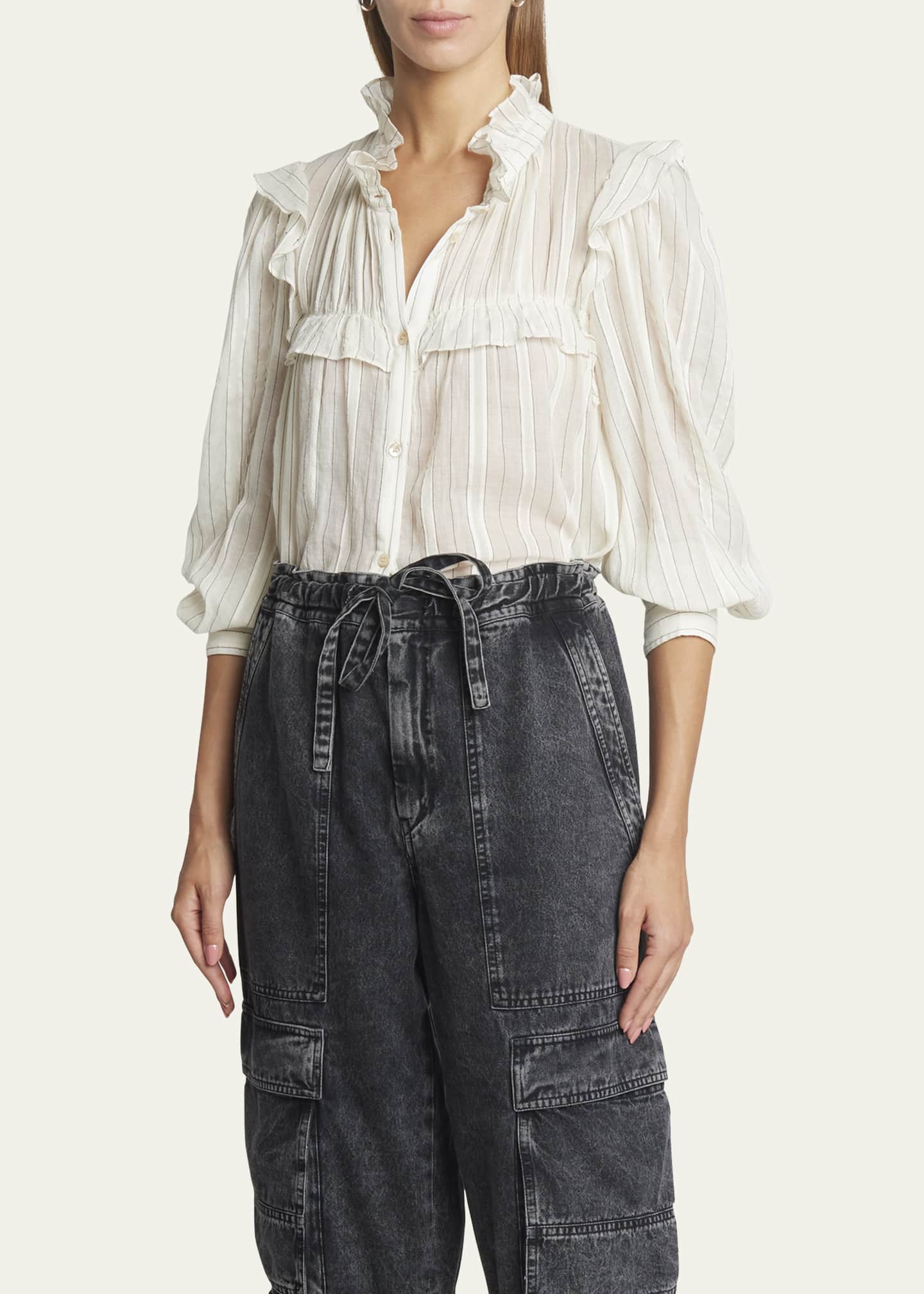 Etoile Isabel Marant Idety Stripe Long-Sleeve Shirt - Bergdorf Goodman