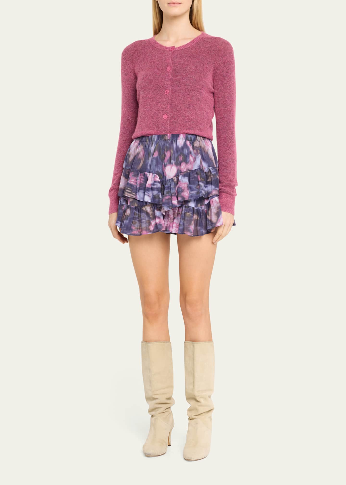 Etoile Isabel Marant Jocadia Tiered Pull-On Shorts Image 2 of 5
