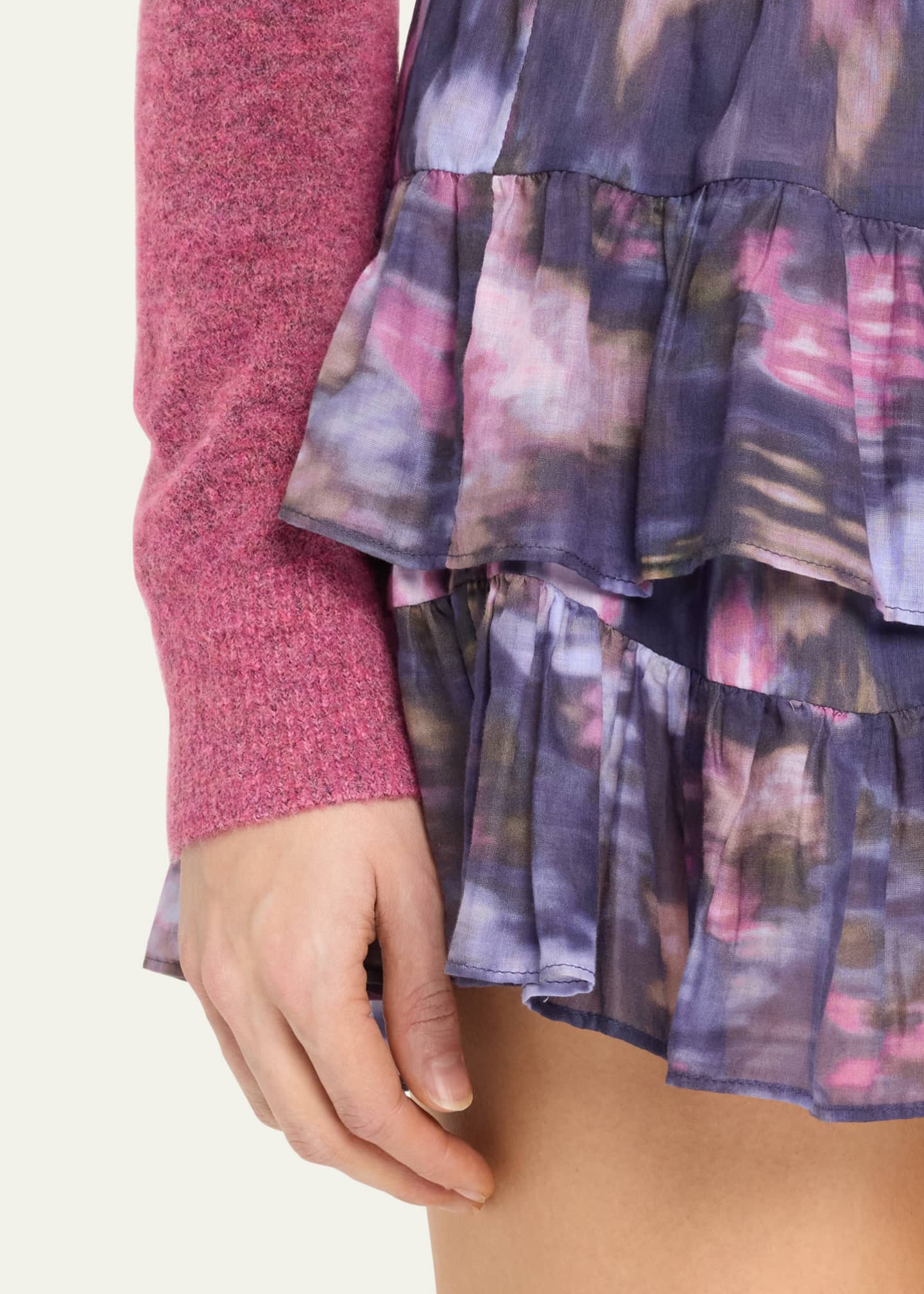 Etoile Isabel Marant Jocadia Tiered Pull-On Shorts Image 5 of 5