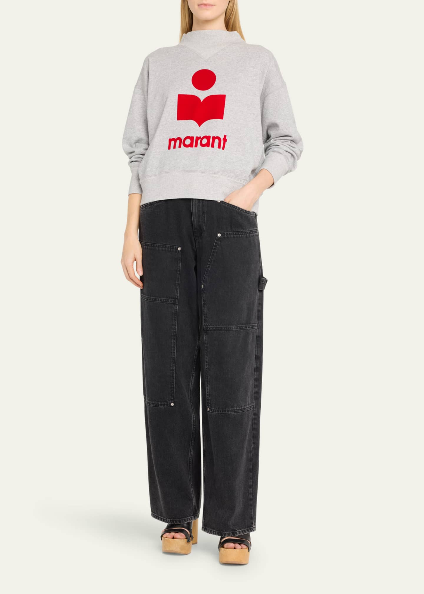 Etoile Isabel Marant Moby High-Neck Logo Sweatshirt Image 2 of 5