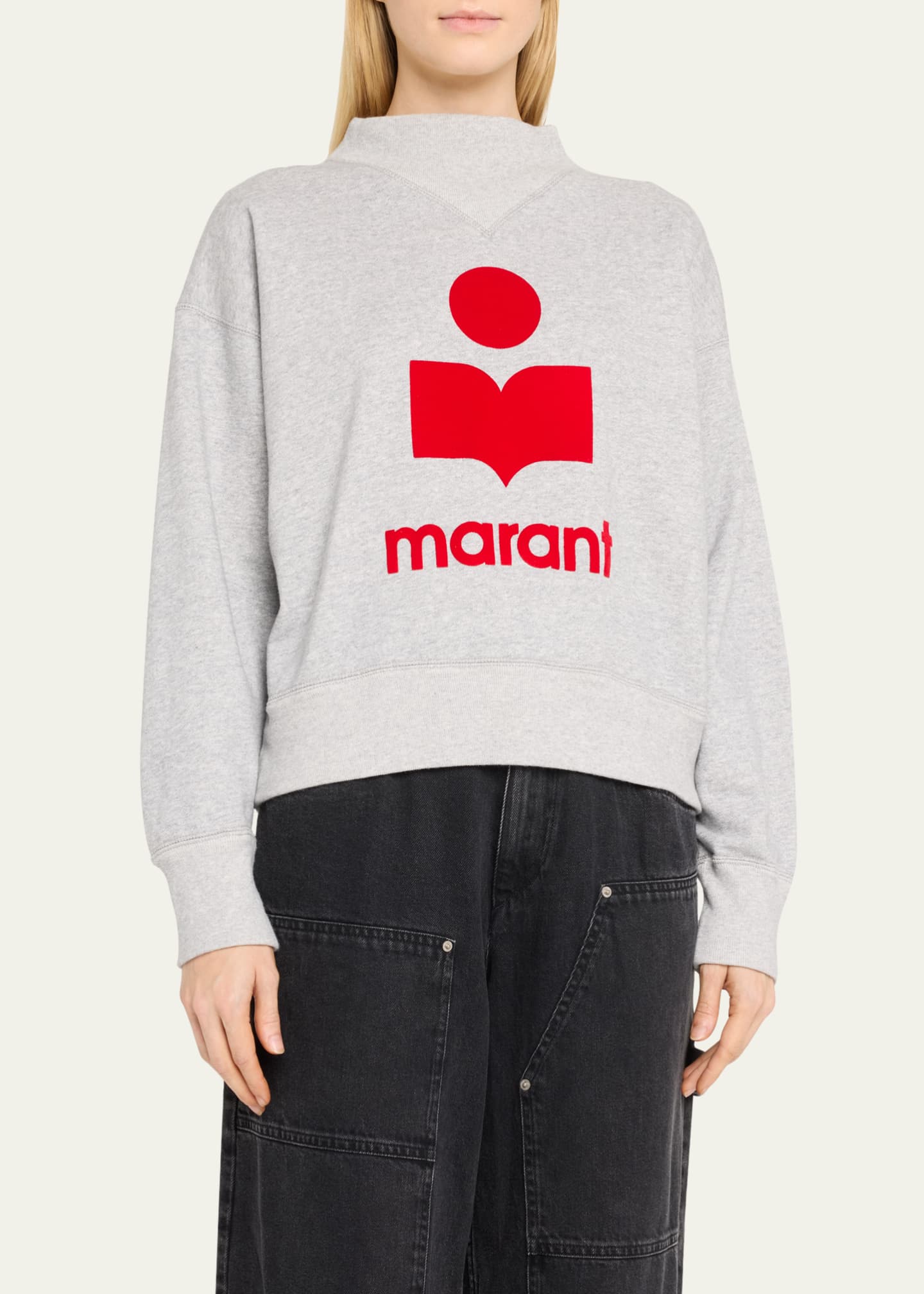 Etoile Isabel Marant Moby High-Neck Logo Sweatshirt Image 4 of 5