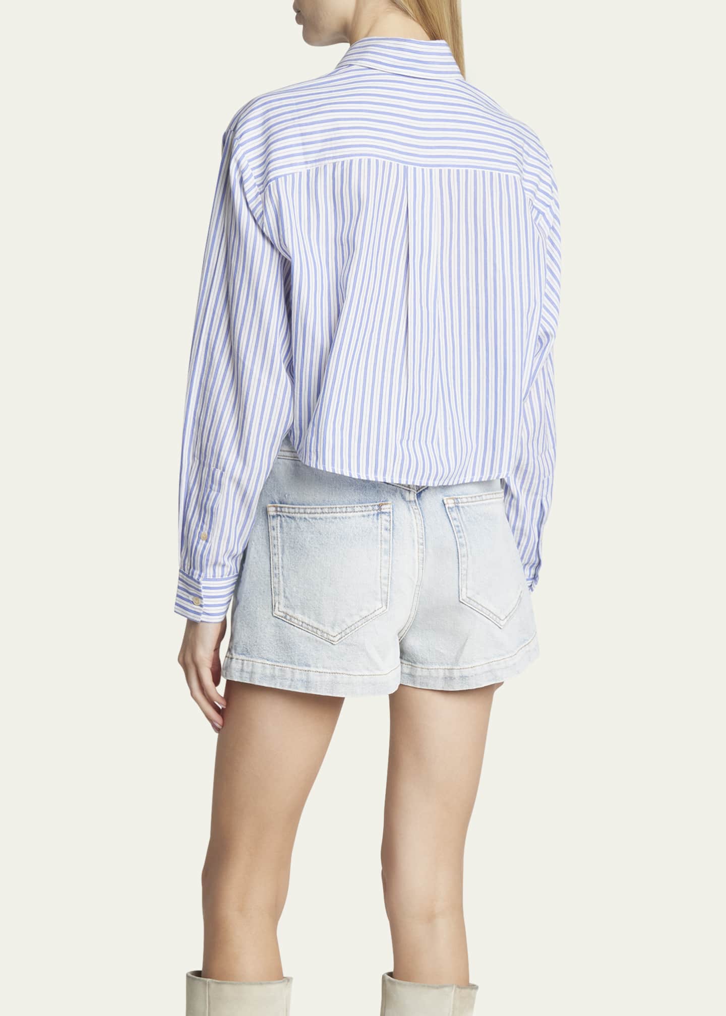 Etoile Isabel Marant Eliora Striped Button-Front Crop Shirt