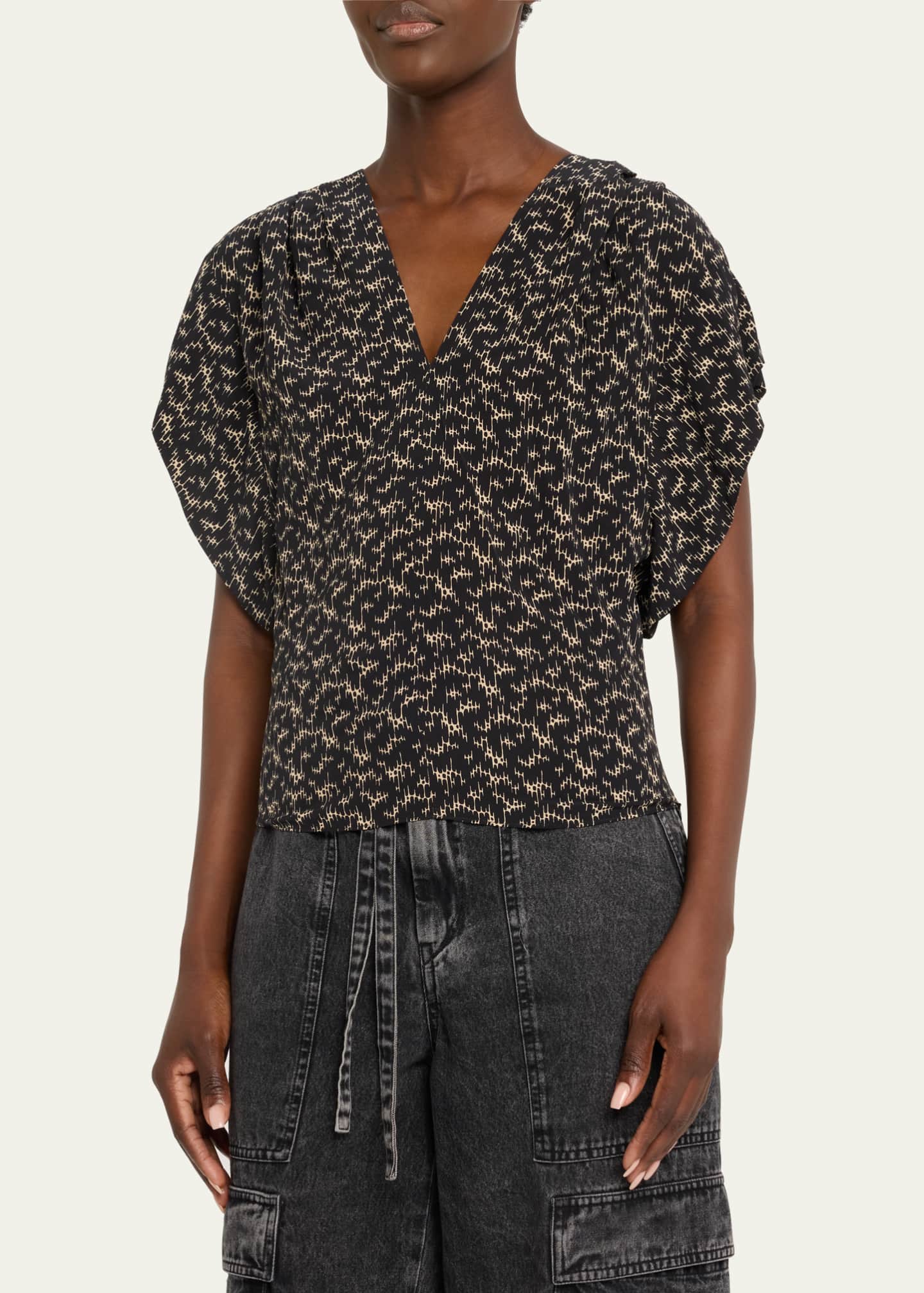 Etoile Isabel Marant Delocia V Neck Blouse Bergdorf Goodman