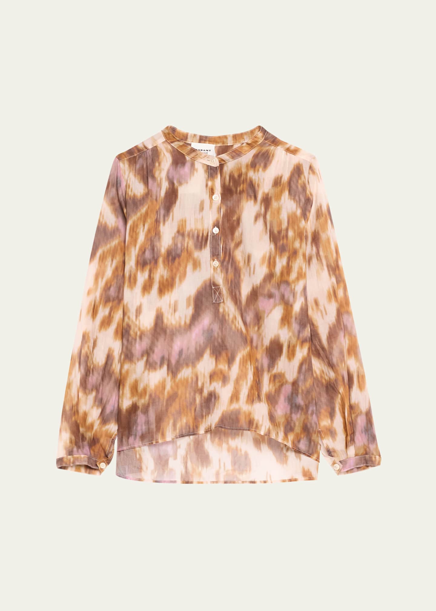 Etoile Isabel Marant Maria Long-Sleeve Half Button-Front Top Image 1 of 5