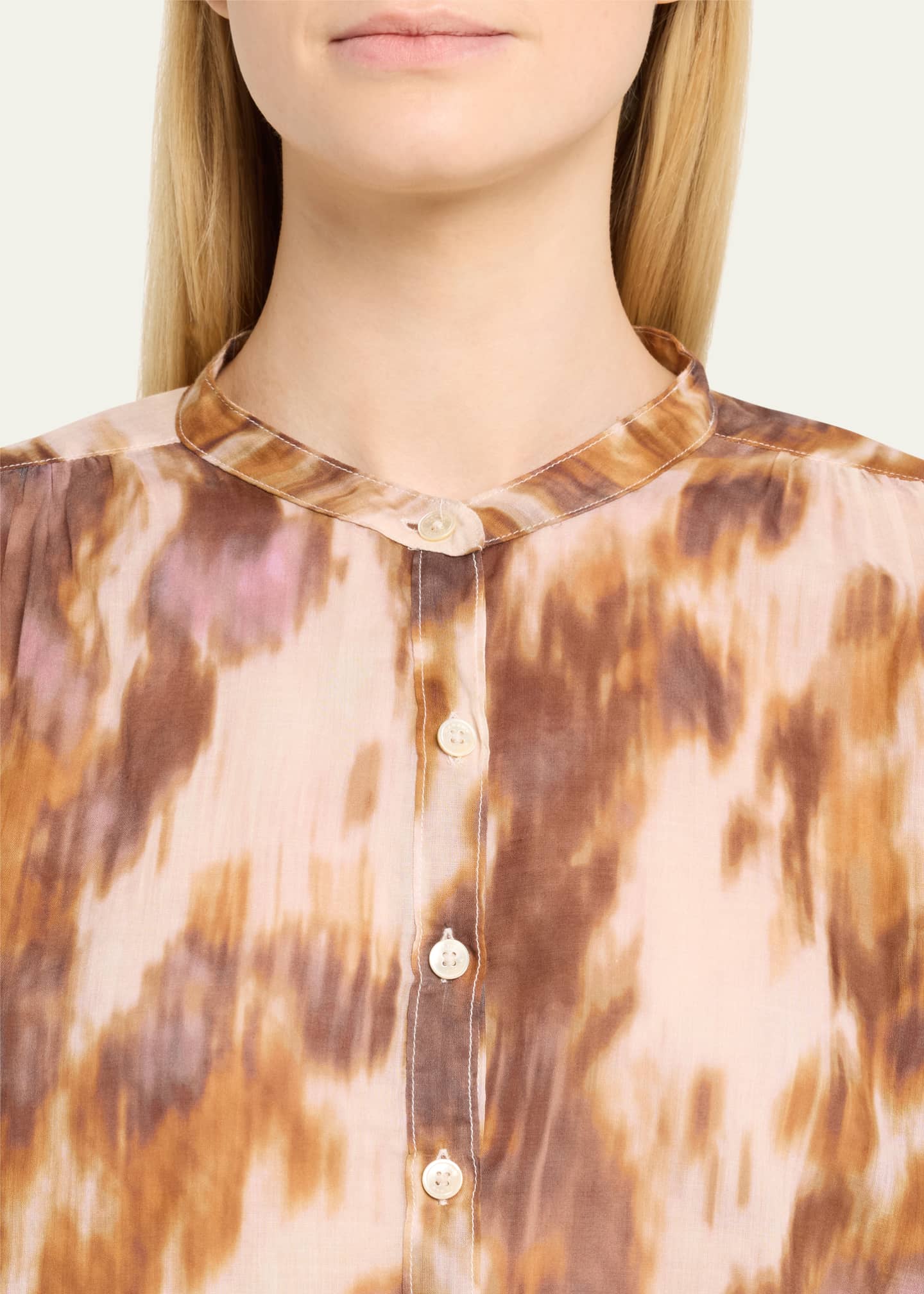 Etoile Isabel Marant Maria Long-Sleeve Half Button-Front Top Image 5 of 5