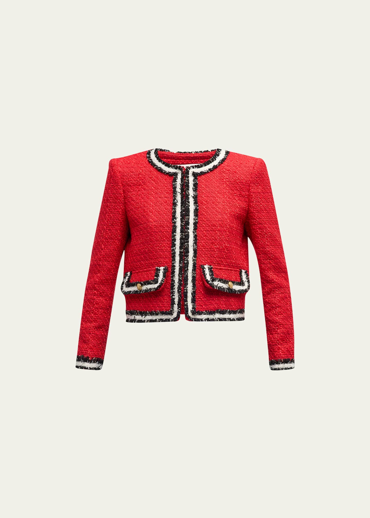 Alice + Olivia Landon Cropped Tweed Jacket - Bergdorf Goodman