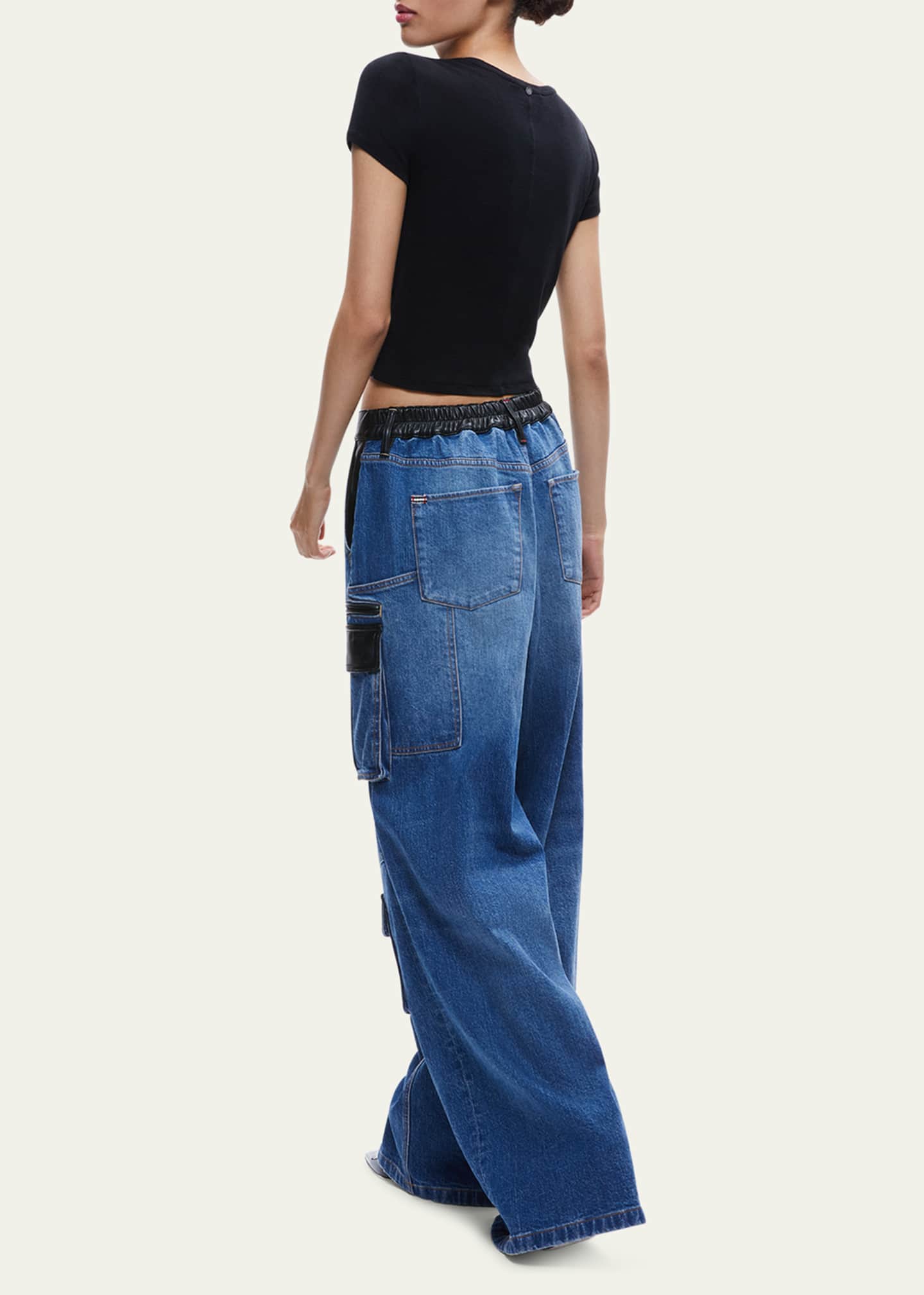 High Rise Vegan Leather Vintage Slim Jeans