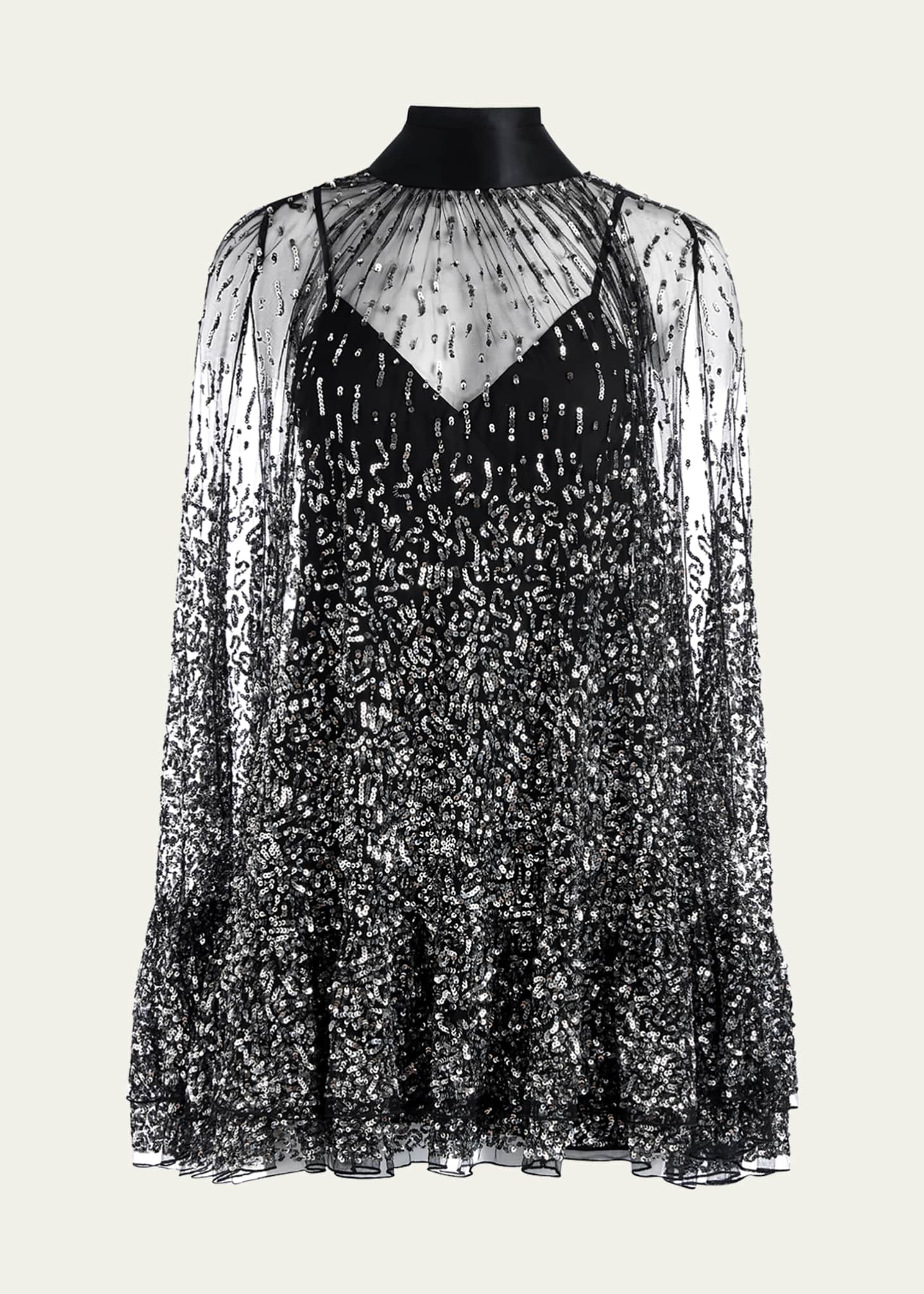 Embellished Tech Mini Dress