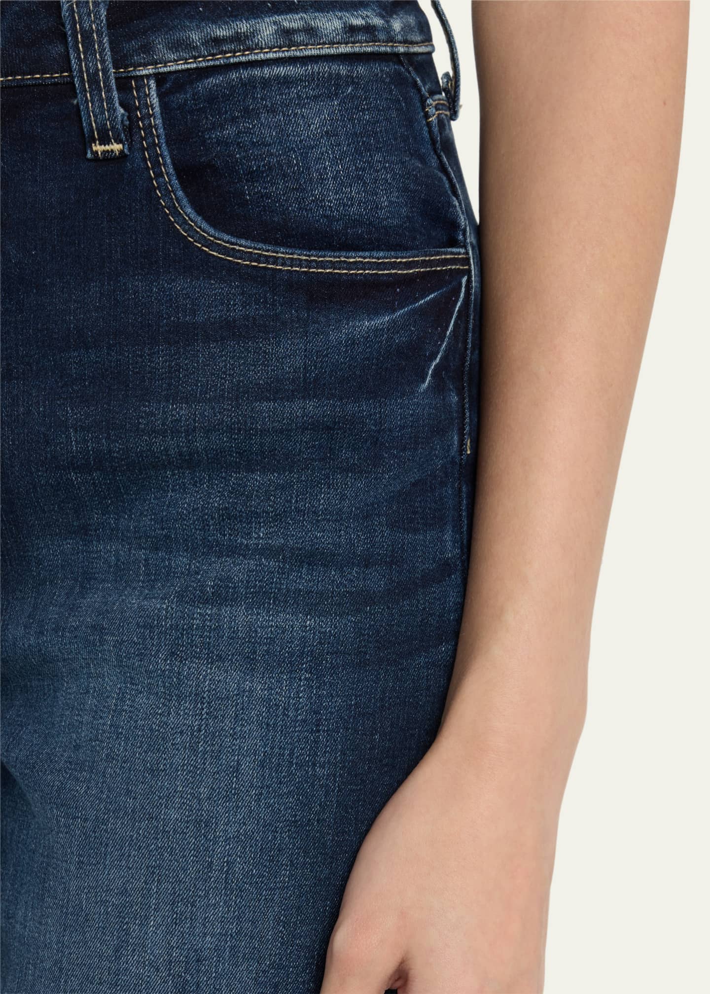 L agence Kendra High Rise Cropped Flare Jeans in Columbia