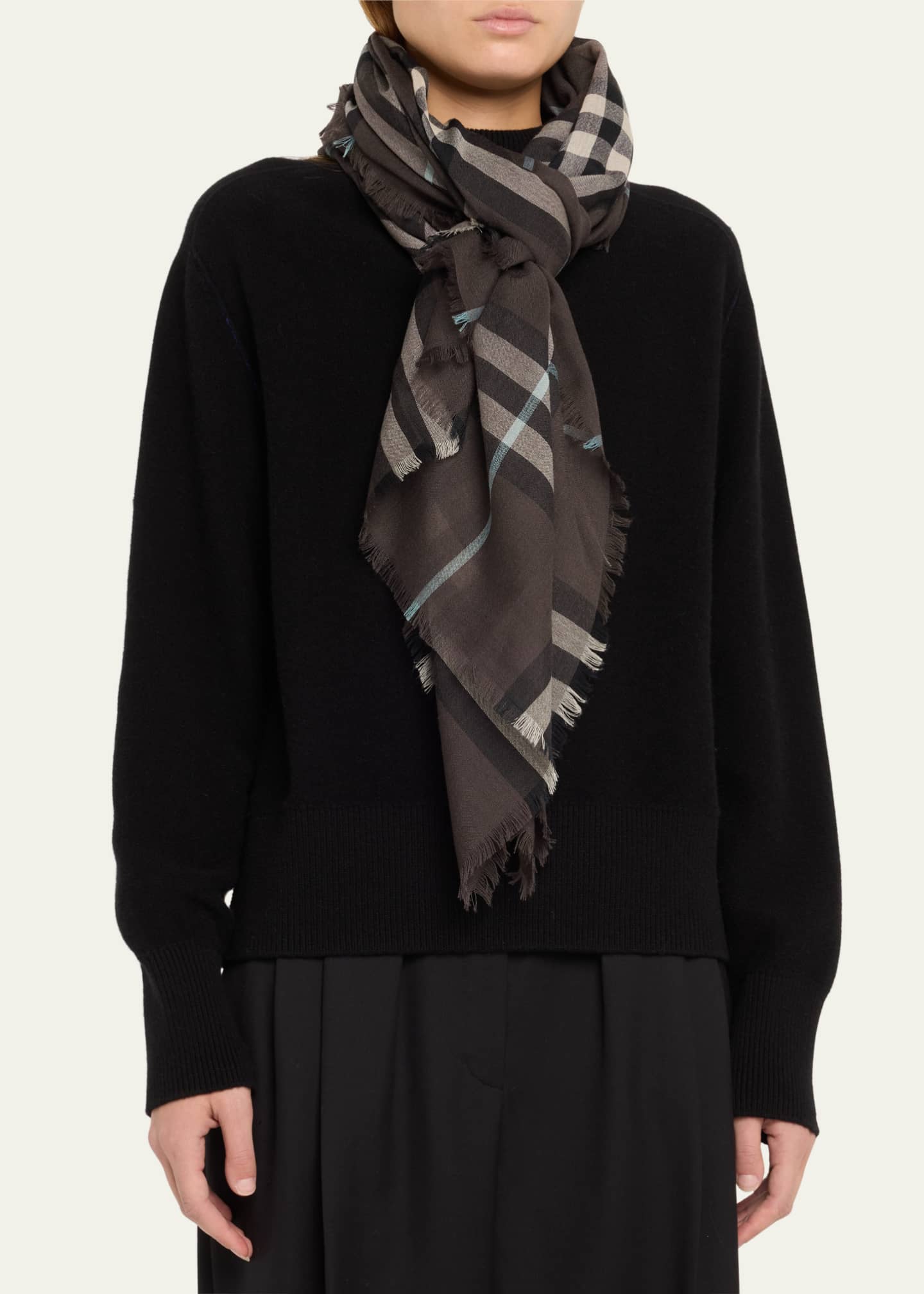 Burberry Giant Check Lightweight Wool Scarf Bergdorf Goodman