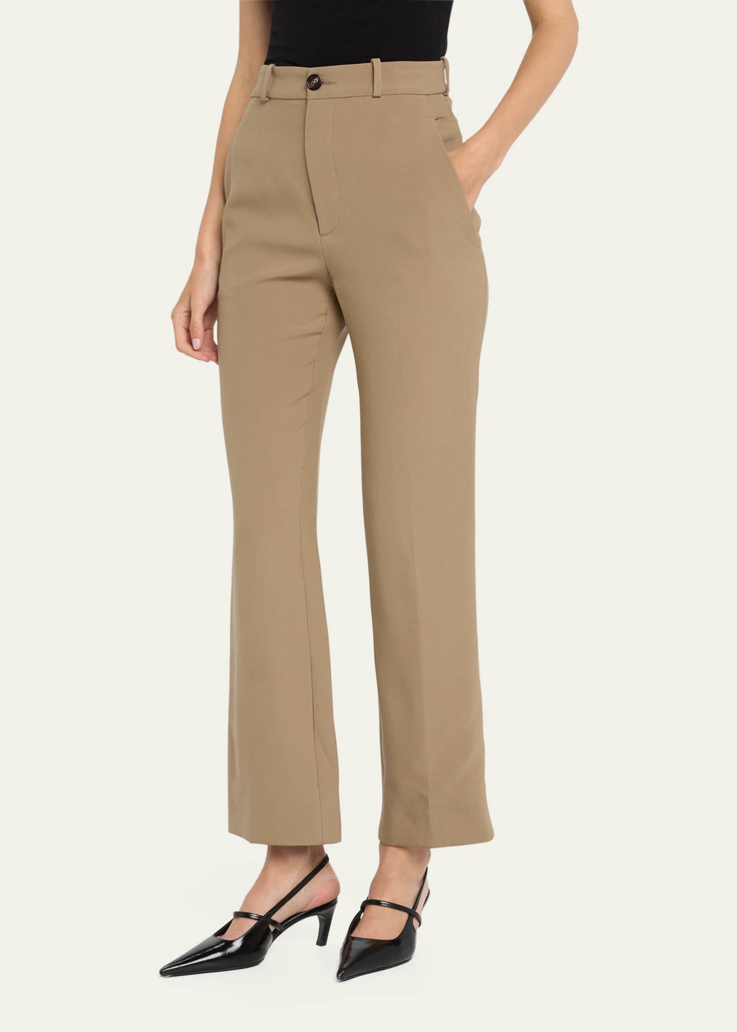 Pleated cropped hot sale trousers