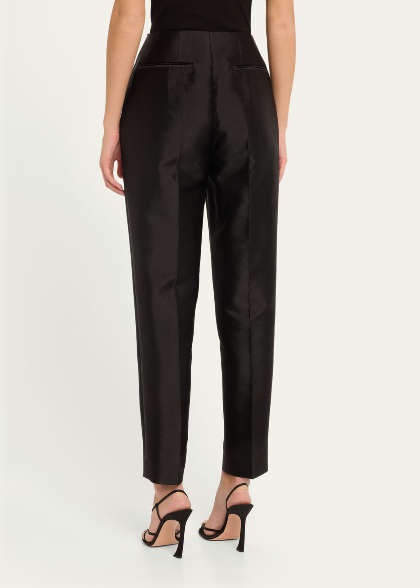Pleated waist cigarette hot sale trousers