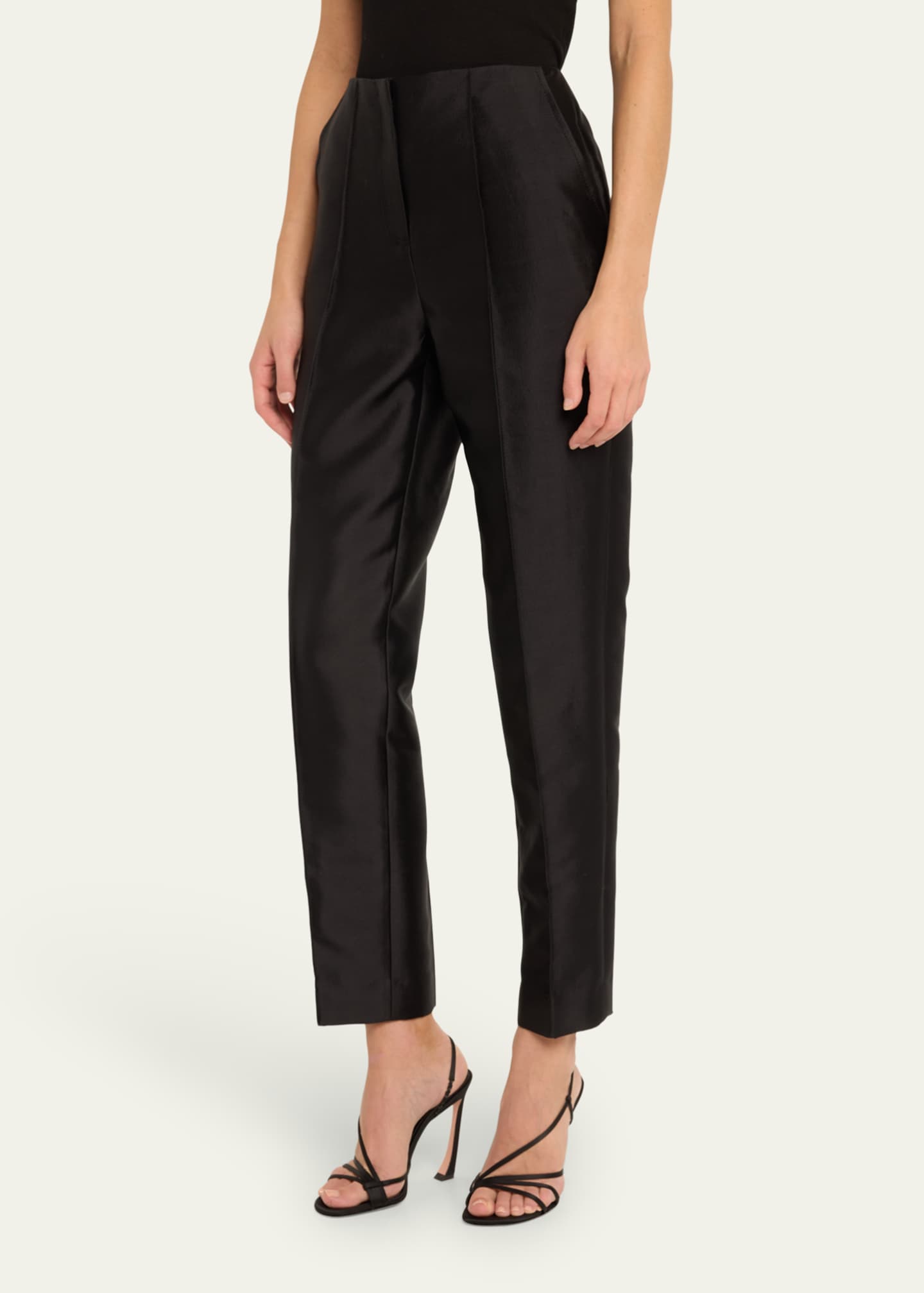 Pleated waist cigarette trousers sale