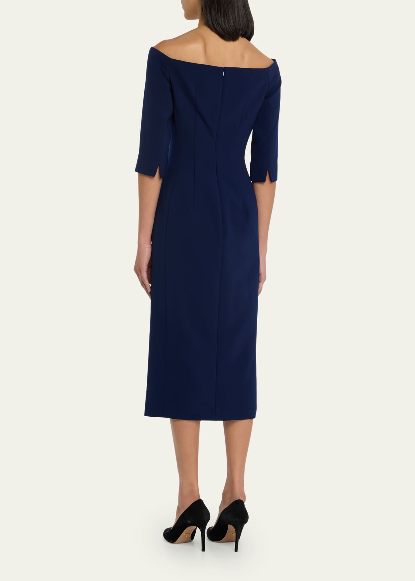 Carolina Herrera Off-Shoulder Midi Dress Image 3 of 5