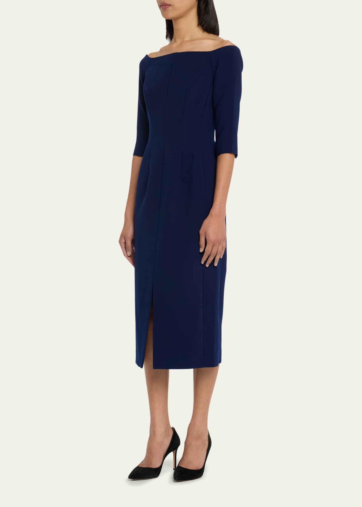 Carolina Herrera Off-Shoulder Midi Dress Image 4 of 5
